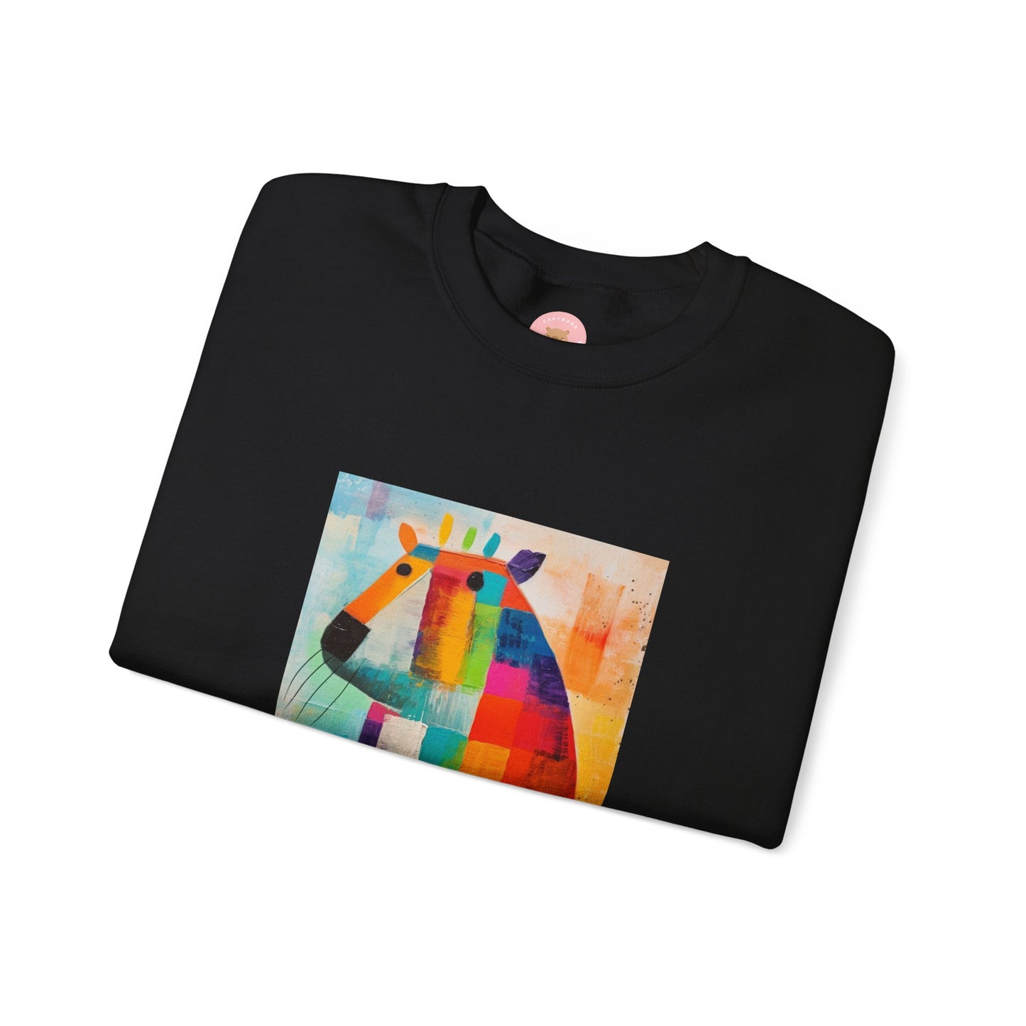 Capy Miro Sweatshirt – Playful Chaos Painted Dreams – Surreal Capybara Art Pullover – Colorful Joan Miró Inspired Unisex Sweater