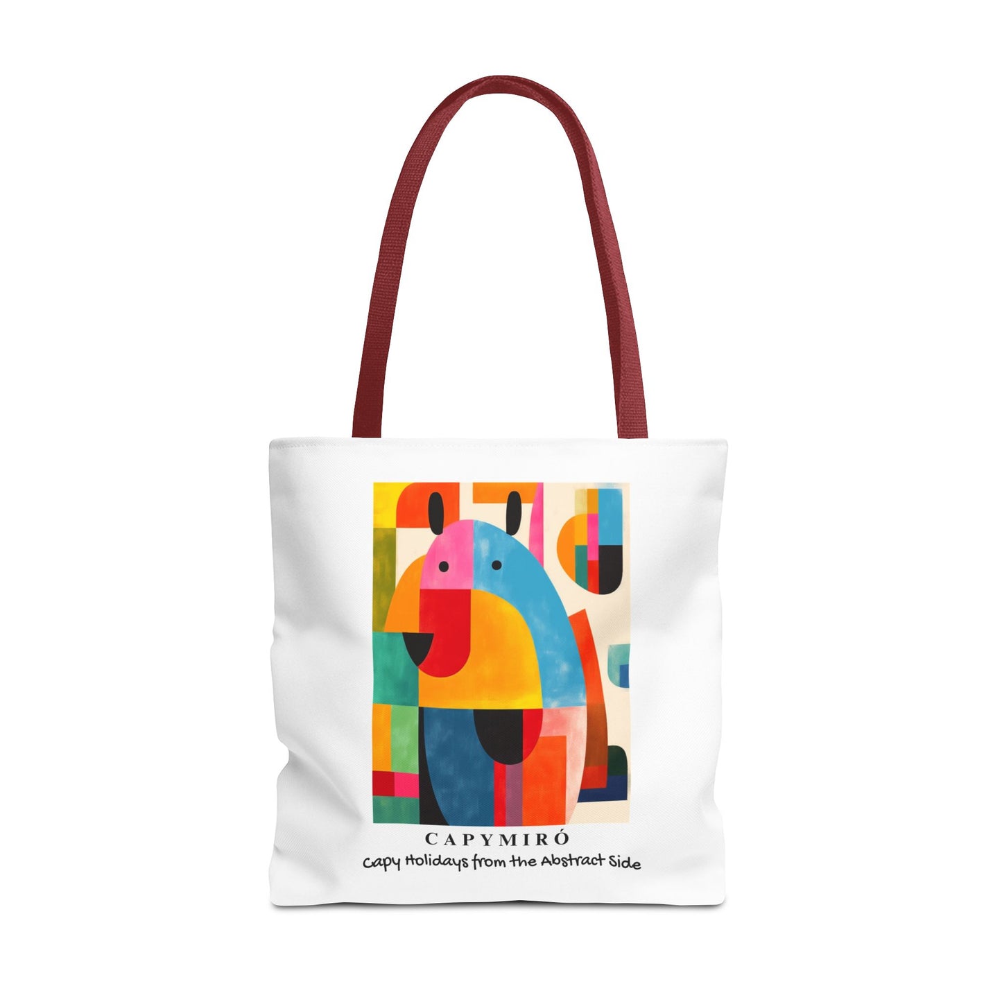 Capy Miro II Christmas Tote Bag – Surreal Capybara Art – Capy Holiday from the Abstract Side – Joan Miró Inspired Canvas Bag Gift