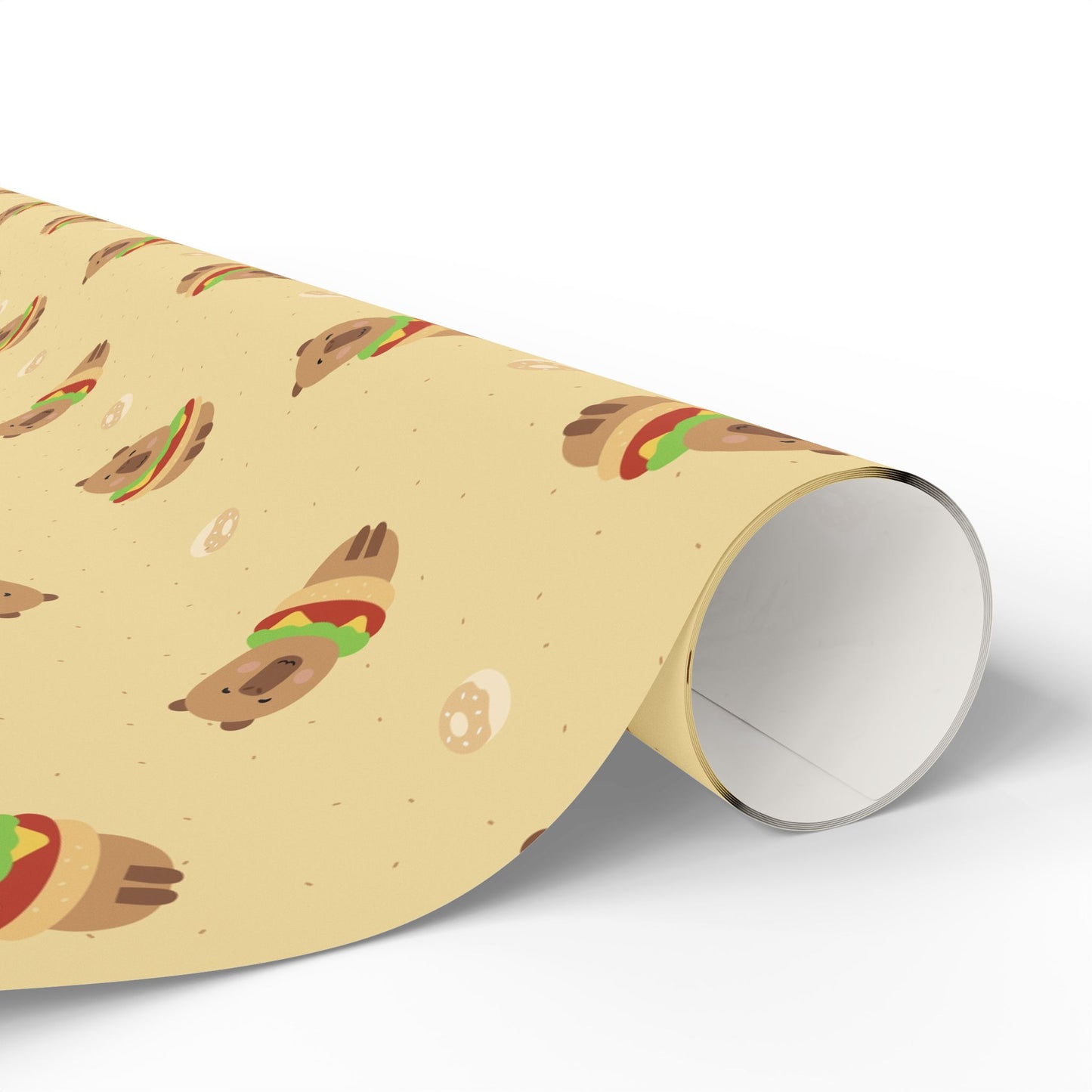 Capybara hamburger and donut Wrapping Paper