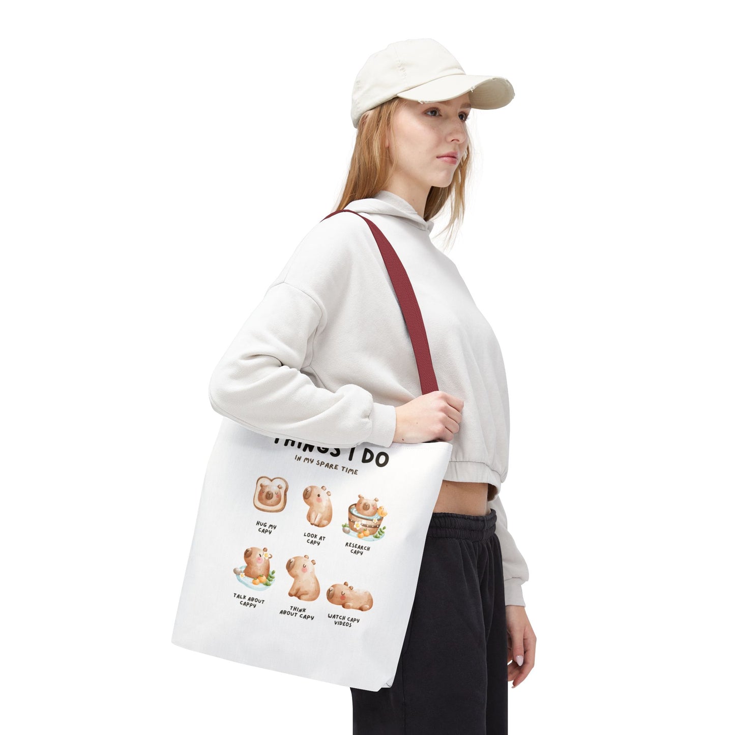 Capybara Tote Bag - Things I Do in My Spare Time Design