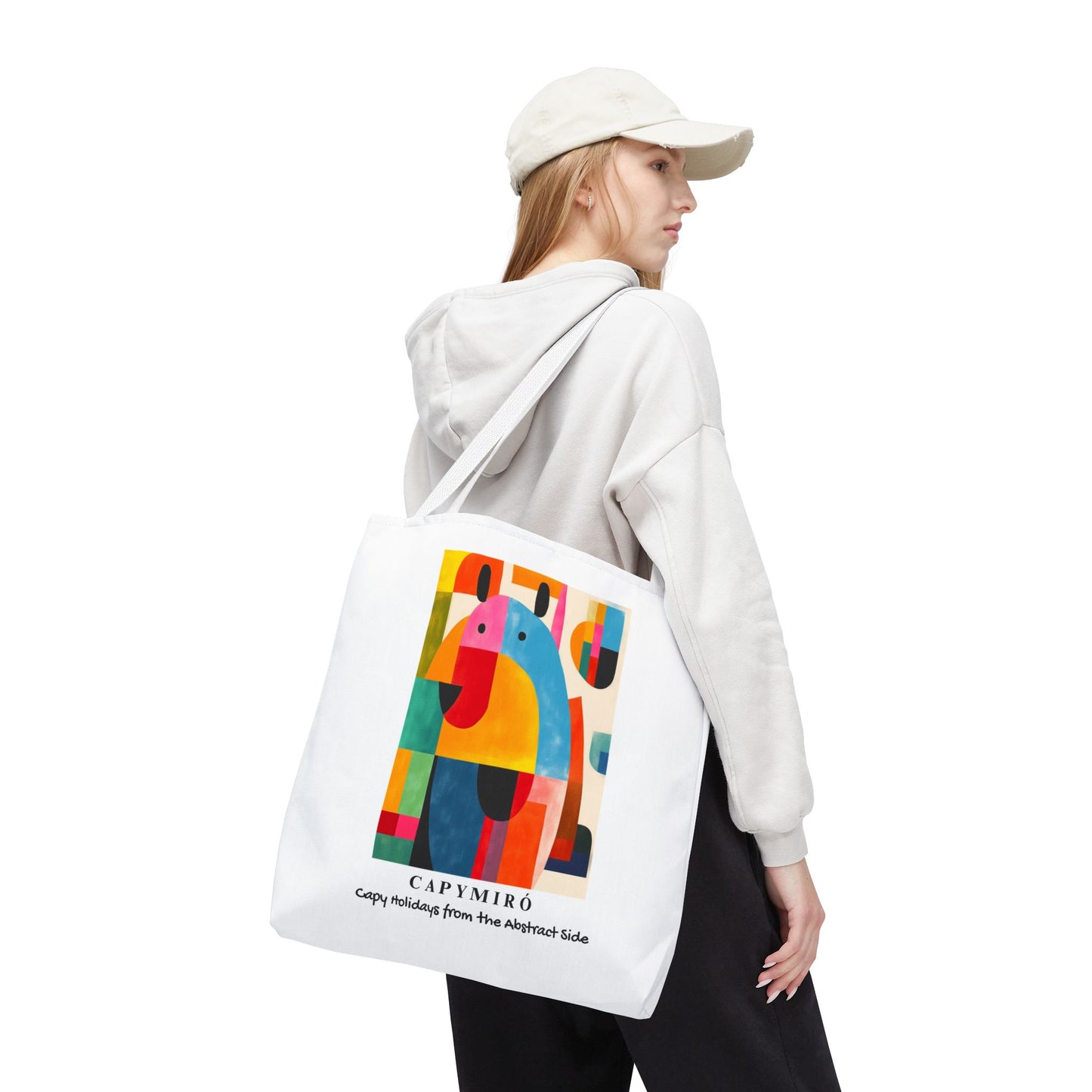 Capy Miro II Christmas Tote Bag – Surreal Capybara Art – Capy Holiday from the Abstract Side – Joan Miró Inspired Canvas Bag Gift