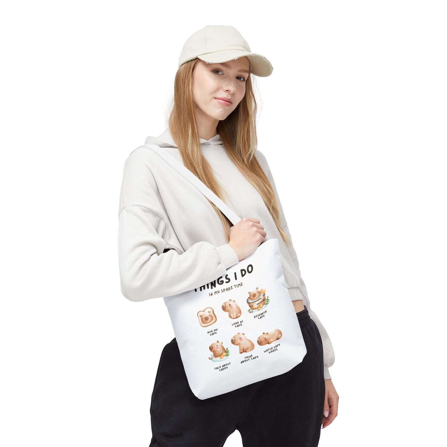 Capybara Tote Bag - Things I Do in My Spare Time Design