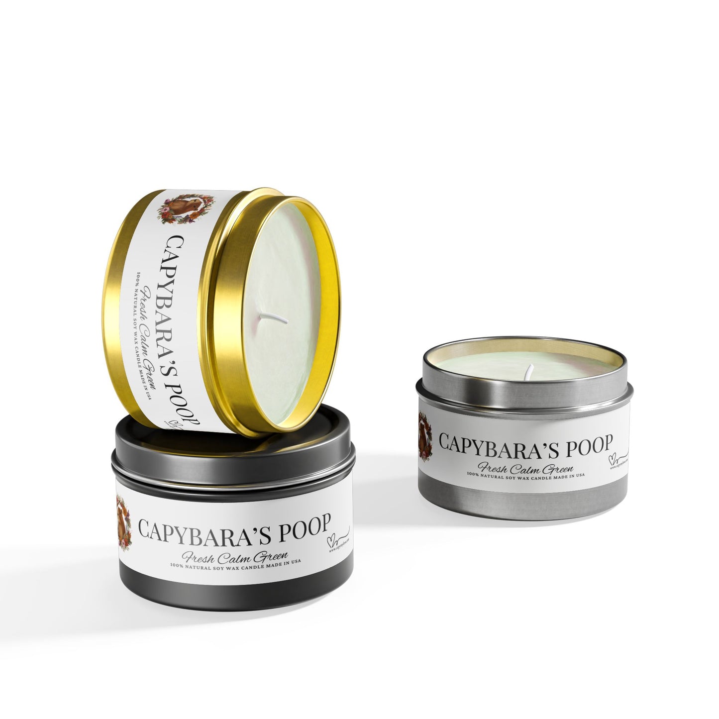 Scented Tin Candles - CAPYBARA’S POOP - A Scent That's a Real Surprise