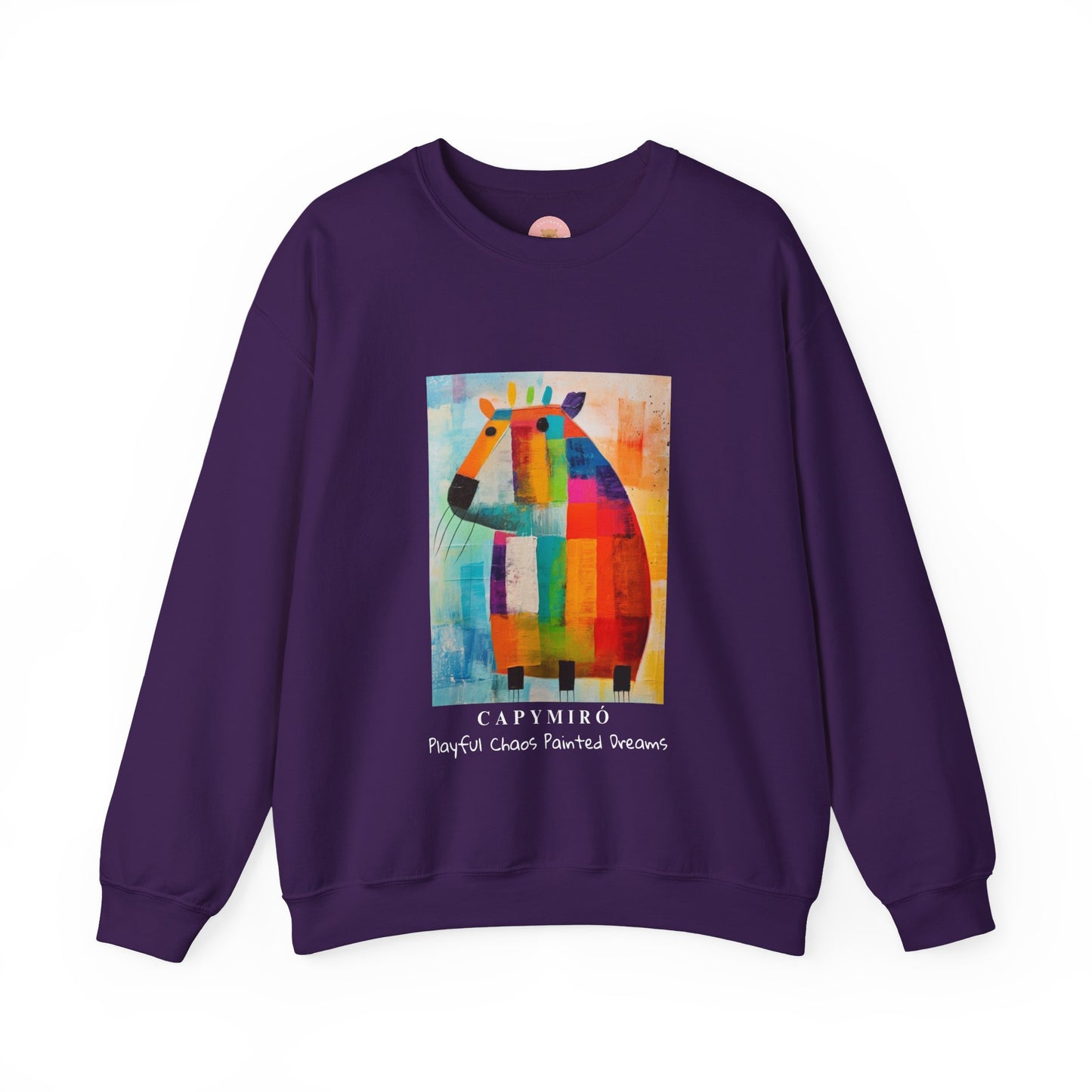 Capy Miro Sweatshirt – Playful Chaos Painted Dreams – Surreal Capybara Art Pullover – Colorful Joan Miró Inspired Unisex Sweater