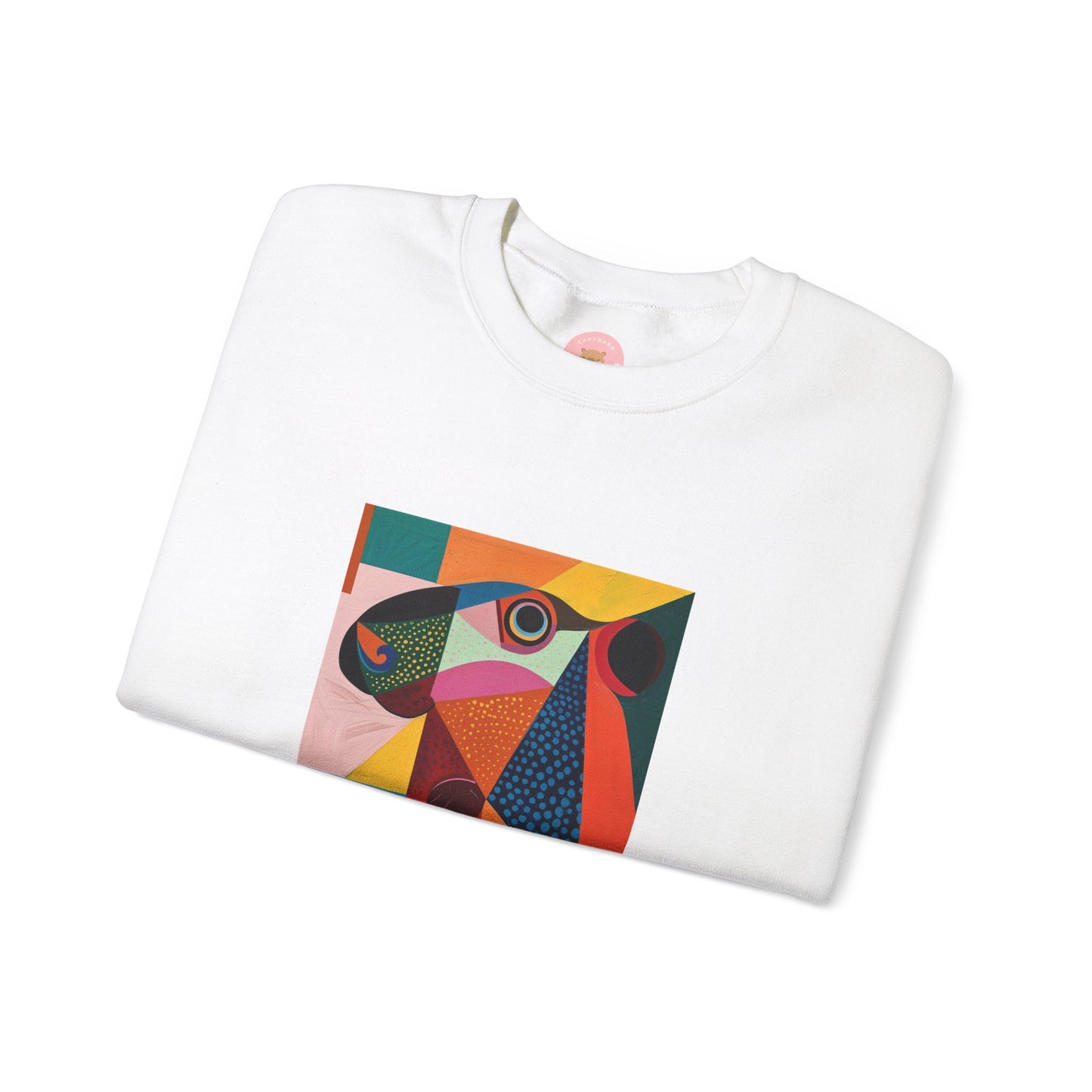 Capycasso Capybara sweatshirt features a painting inspired by Pablo Picasso, with very abstract forms and geometric shapes. It adds a funny vibe and is perfect for capybara and art lovers. This cozy sweatshirt is ideal for colder months and offers a comfy wearing experience with top-tier durability.