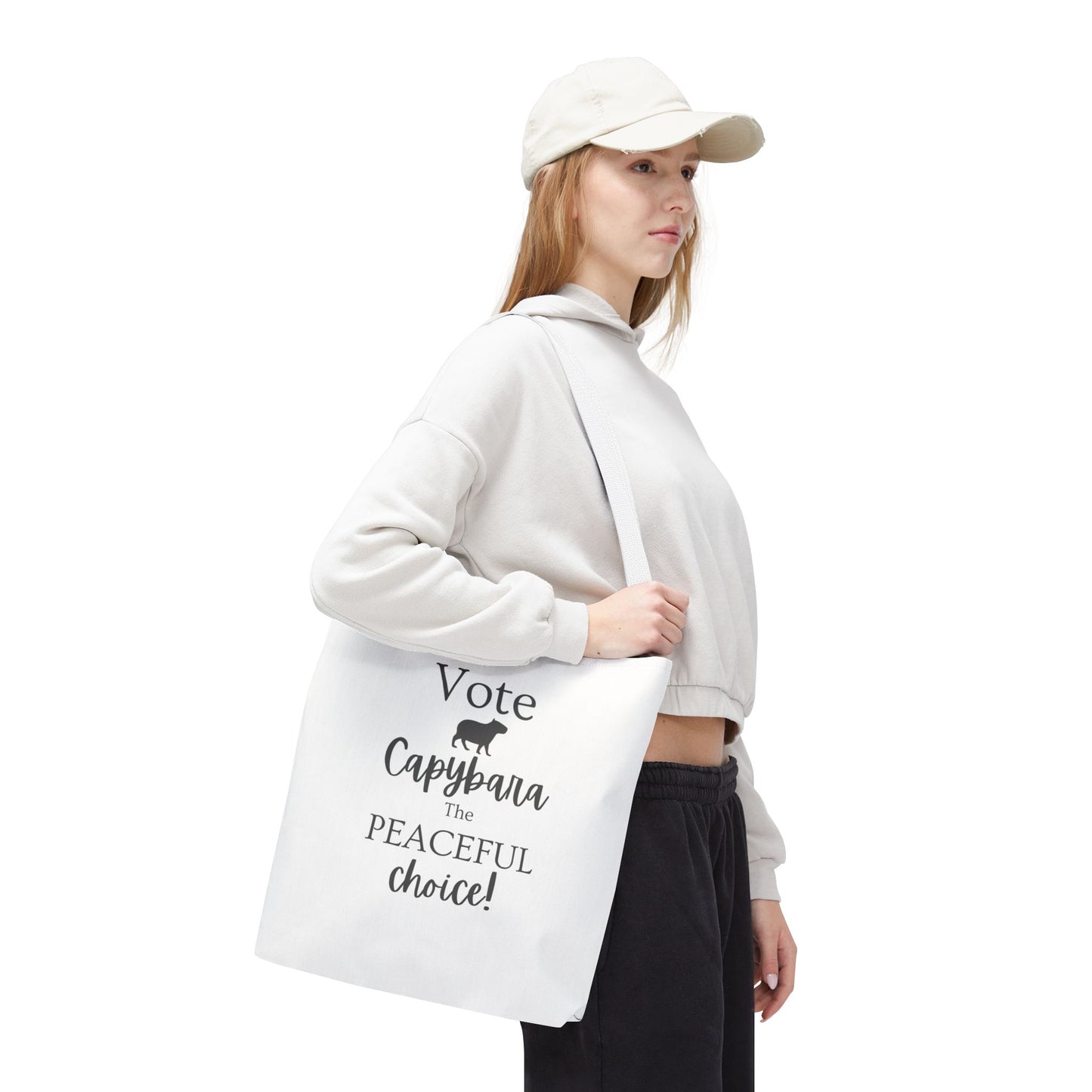 Vote Capybara Tote Bag - Peaceful Choice for Calm Capybara Fans