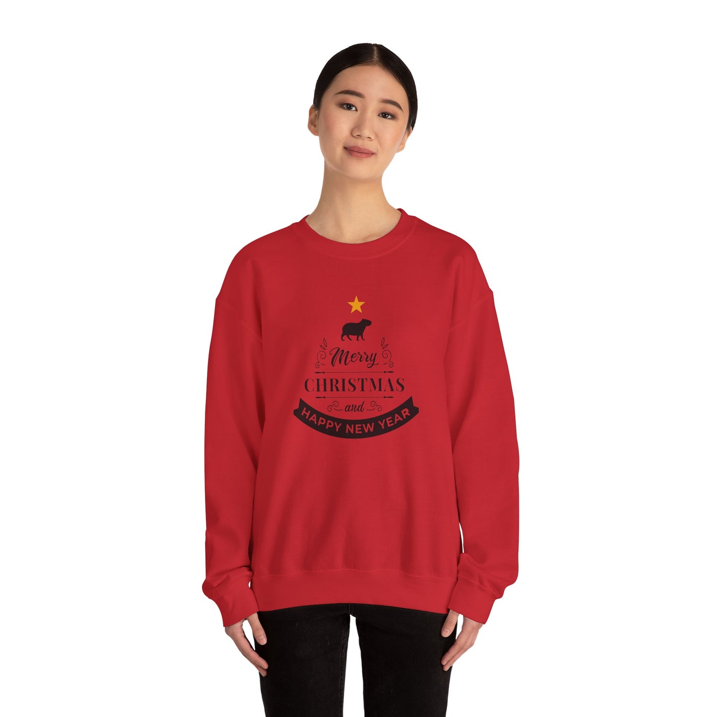 Crewneck Sweatshirt Capybara Christmas Merry Christmas Happy New Year
