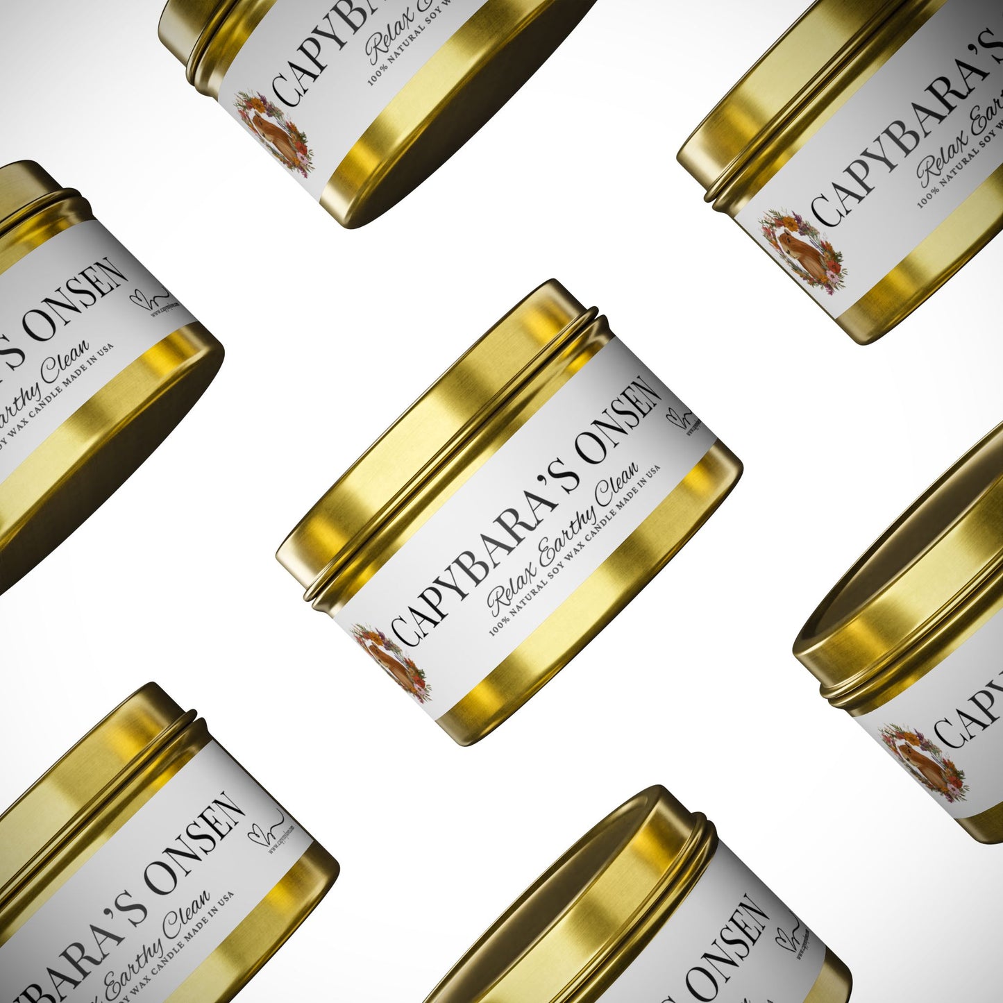 Scented Tin Candles - CAPYBARA’S ONSEN - Your Personal Spa Escape: Light, Breathe, Relax!