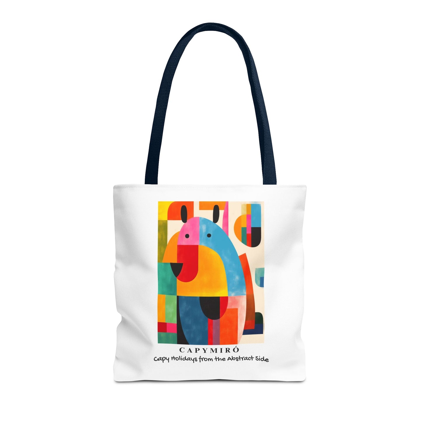 Capy Miro II Christmas Tote Bag – Surreal Capybara Art – Capy Holiday from the Abstract Side – Joan Miró Inspired Canvas Bag Gift