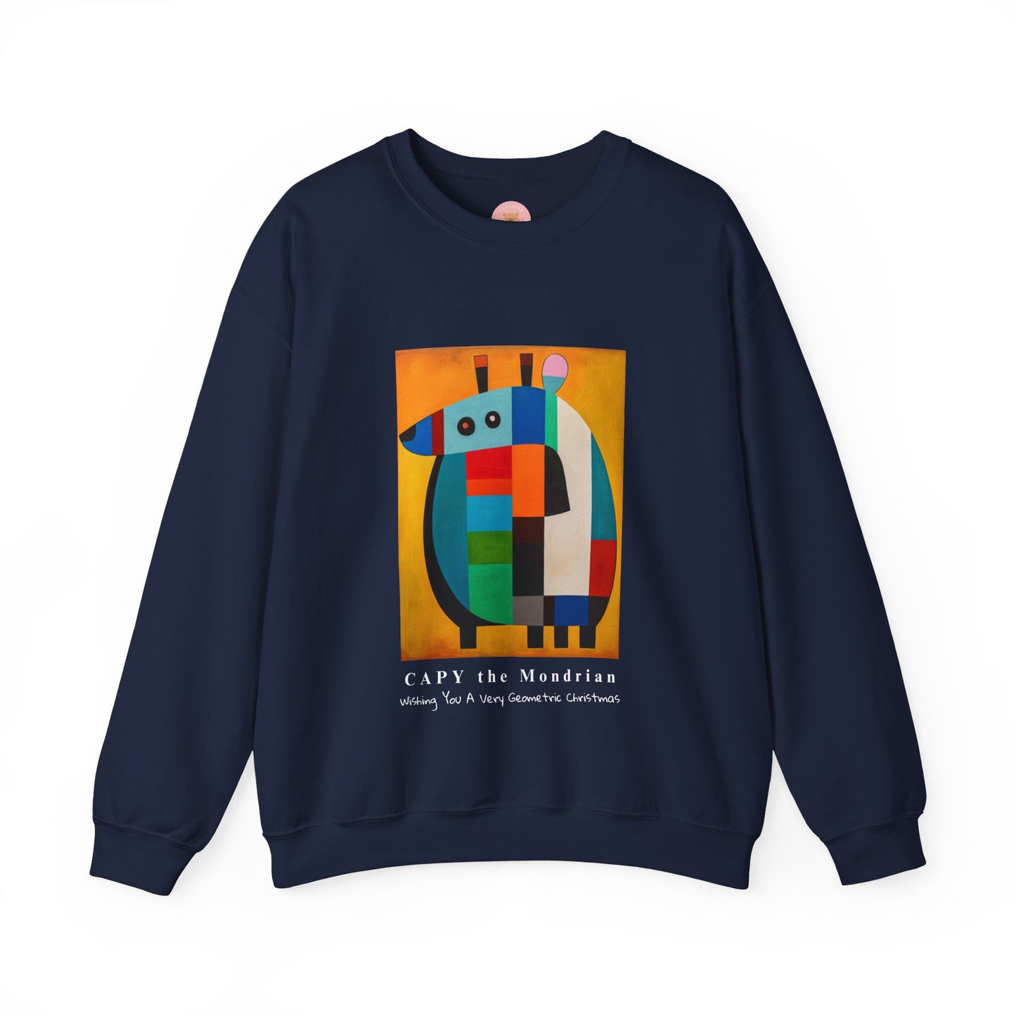 Capybara Christmas Sweatshirt – CAPY the Mondrian Series – Funny Abstract Holiday Gift