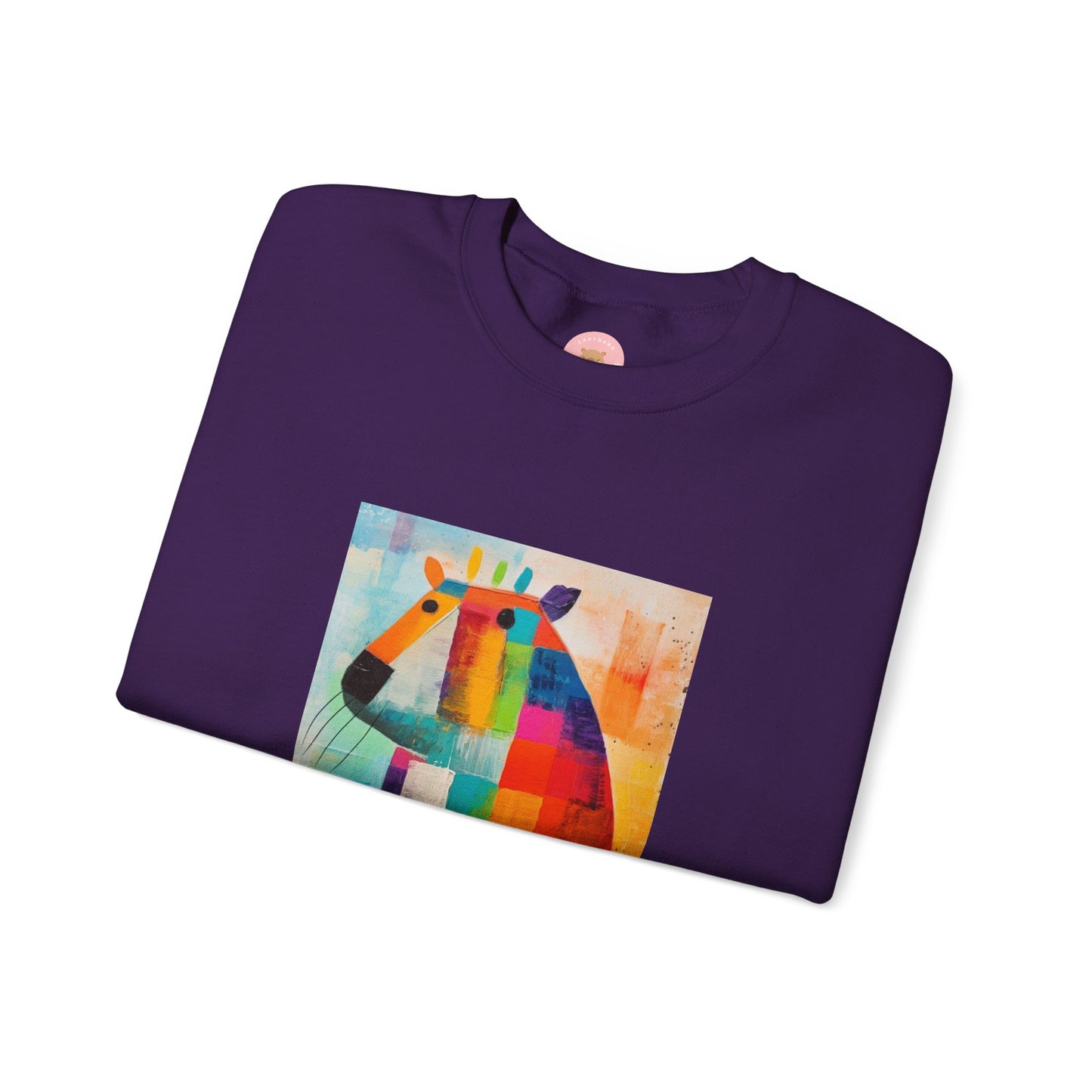 Capy Miro Sweatshirt – Playful Chaos Painted Dreams – Surreal Capybara Art Pullover – Colorful Joan Miró Inspired Unisex Sweater