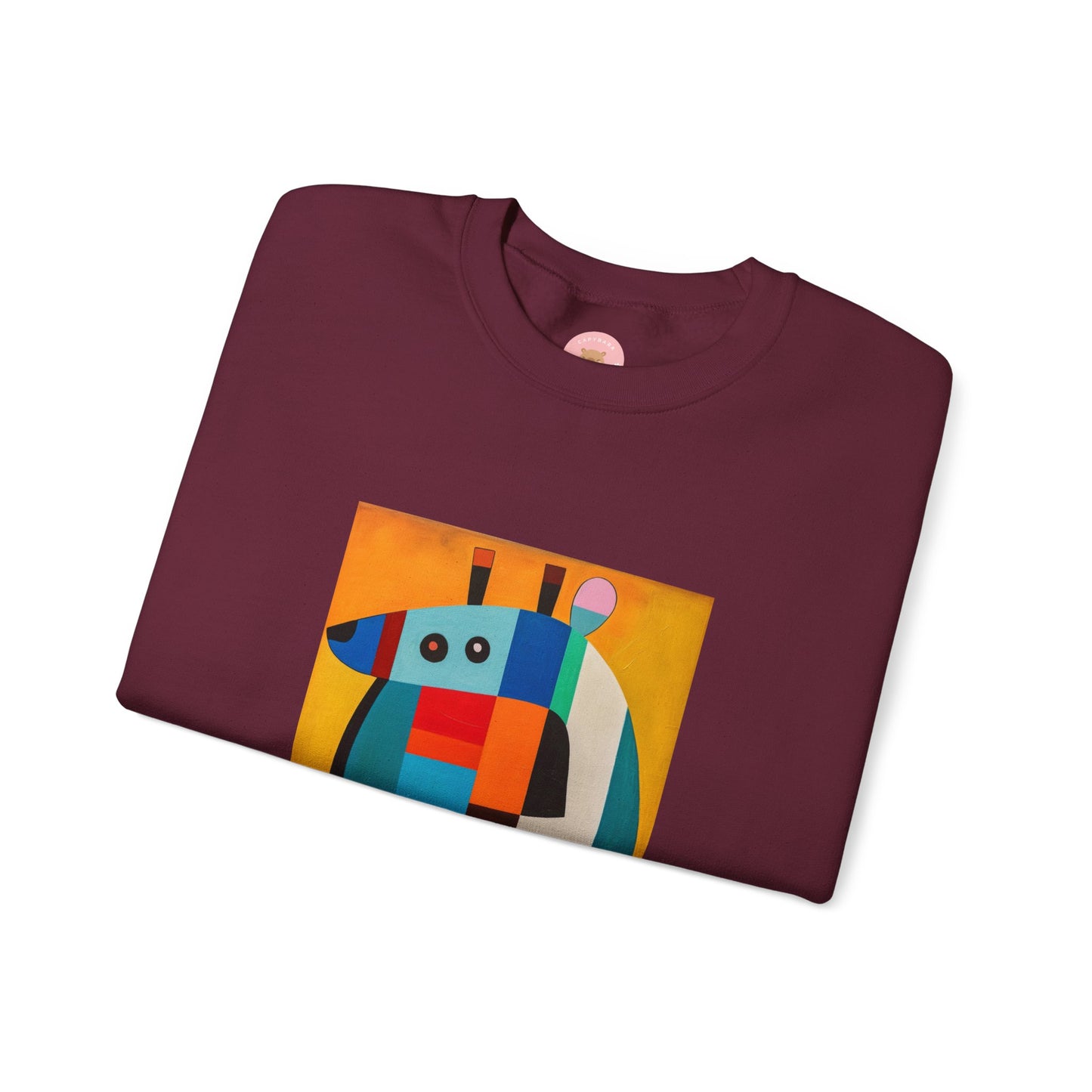 Capybara Christmas Sweatshirt – CAPY the Mondrian Series – Funny Abstract Holiday Gift