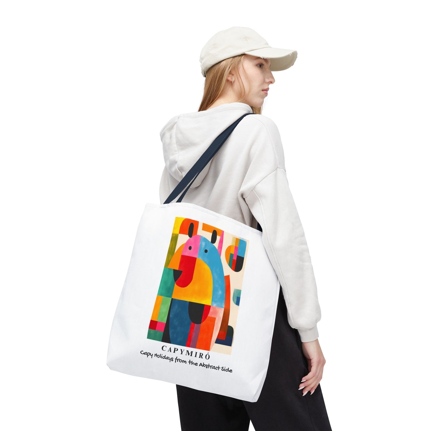 Capy Miro II Christmas Tote Bag – Surreal Capybara Art – Capy Holiday from the Abstract Side – Joan Miró Inspired Canvas Bag Gift