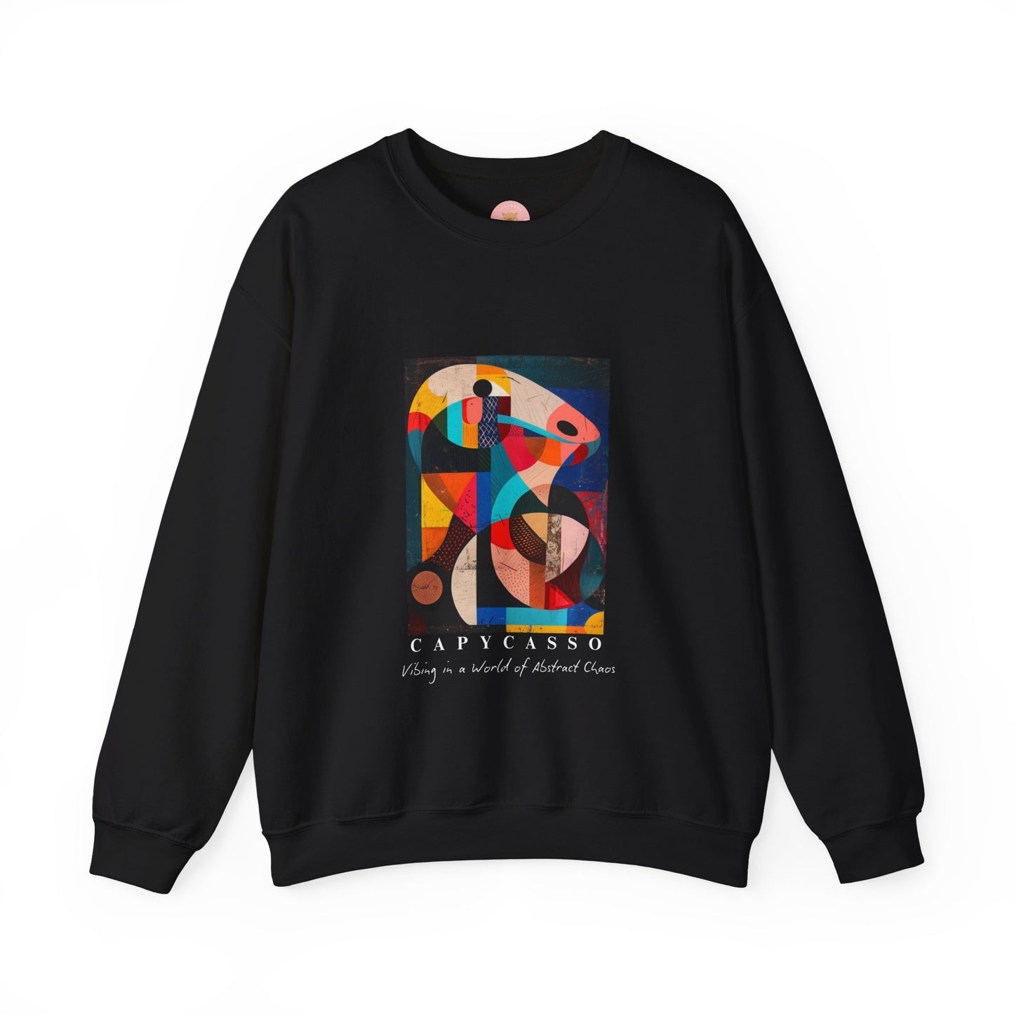 Capycasso Capybara sweatshirt features a painting inspired by Pablo Picasso, with very abstract forms and geometric shapes. It adds a funny vibe and is perfect for capybara and art lovers. This cozy sweatshirt is ideal for colder months and offers a comfy wearing experience with top-tier durability.