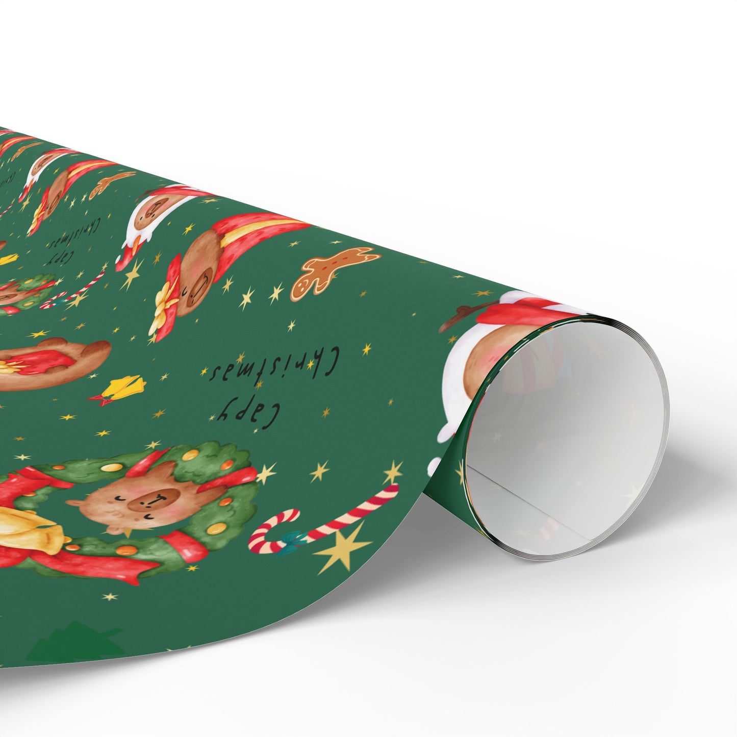Capybara Christmas Wrapping Paper (Green) , Chirstmas Season Wrap, Cute Gift Wrap for Capybara Lovers, Winter Decorating, Party Supplies, Merry Christmas