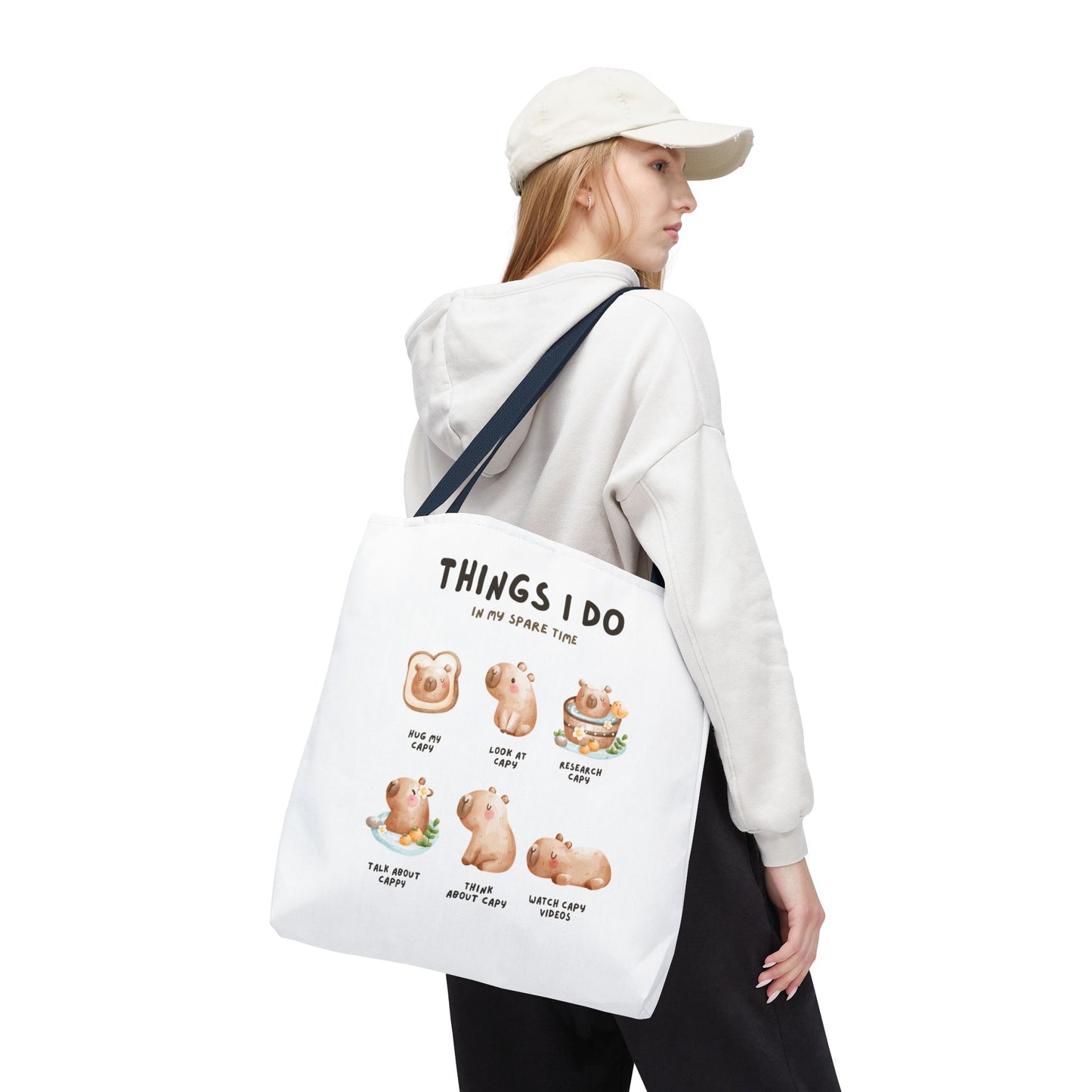 Capybara Tote Bag - Things I Do in My Spare Time Design