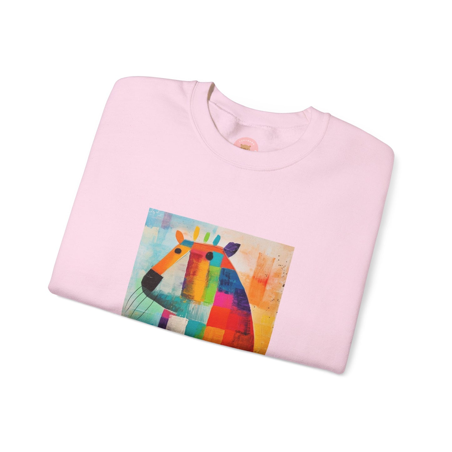 Capy Miro Sweatshirt – Playful Chaos Painted Dreams – Surreal Capybara Art Pullover – Colorful Joan Miró Inspired Unisex Sweater