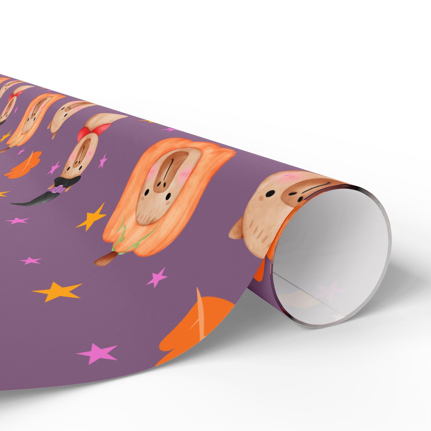 Halloween Capybara Gift Wrapping Paper, Spooky Season Wrap, Cute Pumpkin & Ghost Design, Fall Decorating, Party Supplies, Trick or Treat