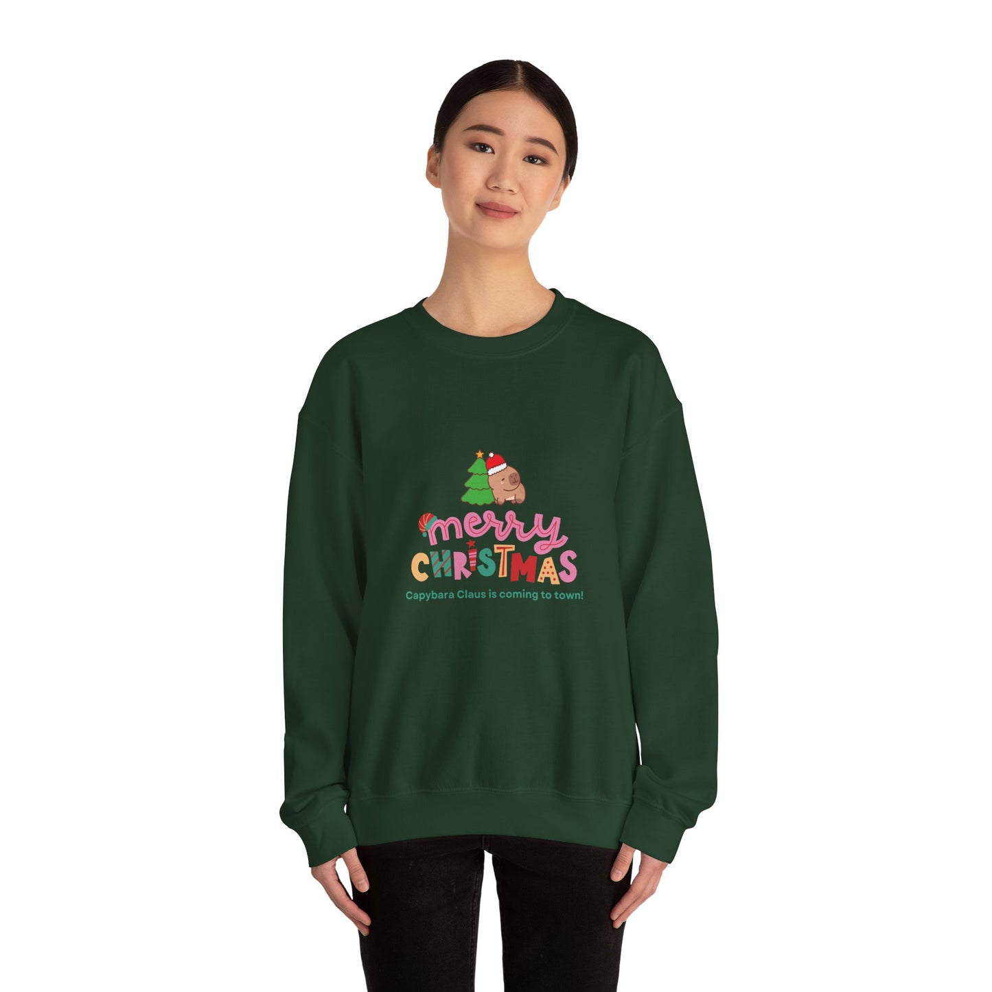Crewneck Sweatshirt Capybara Christmas Merry Capybara Claus Is Coming To Town