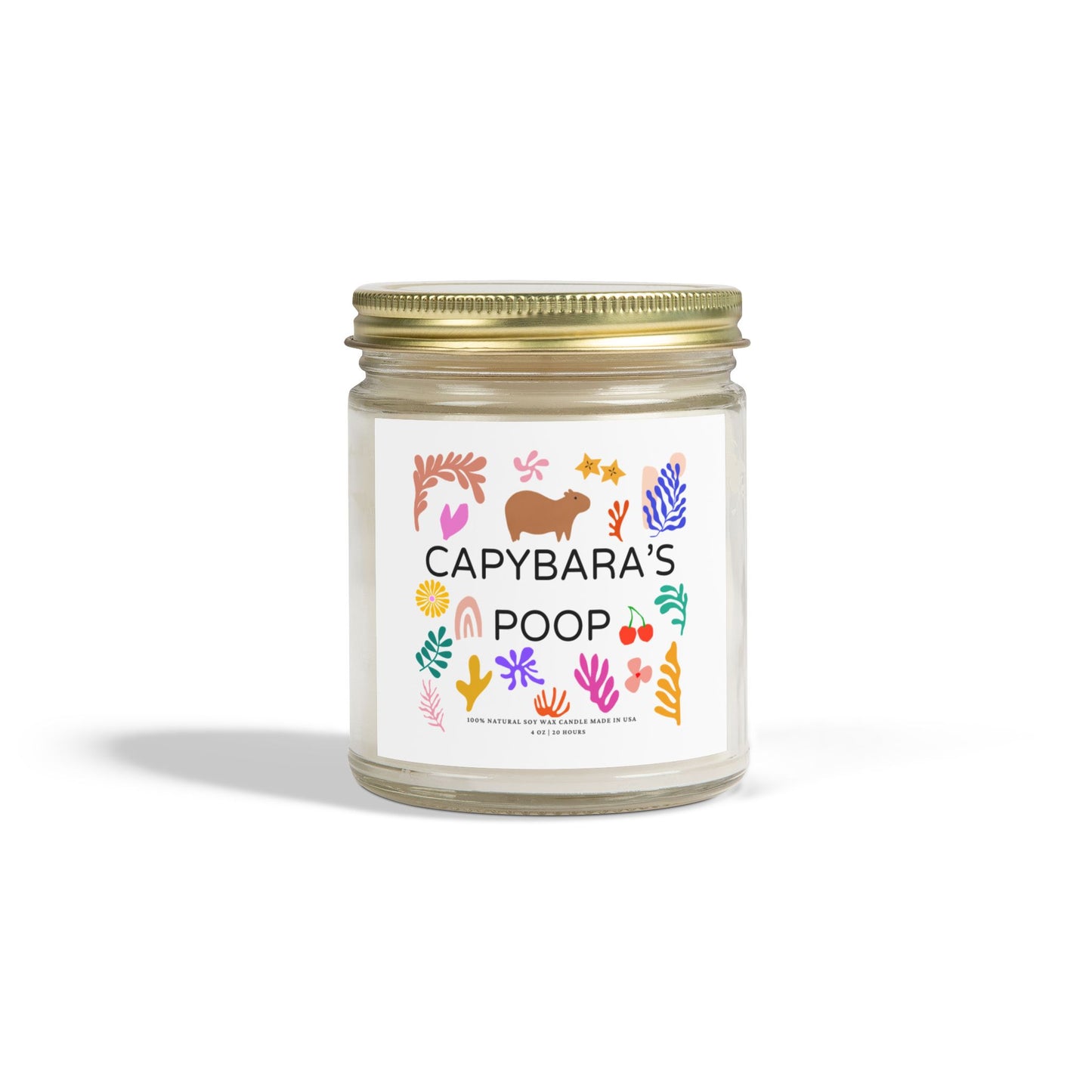 Funny Candle Gift Capybara's Poop in Matisse style (9 Scents)