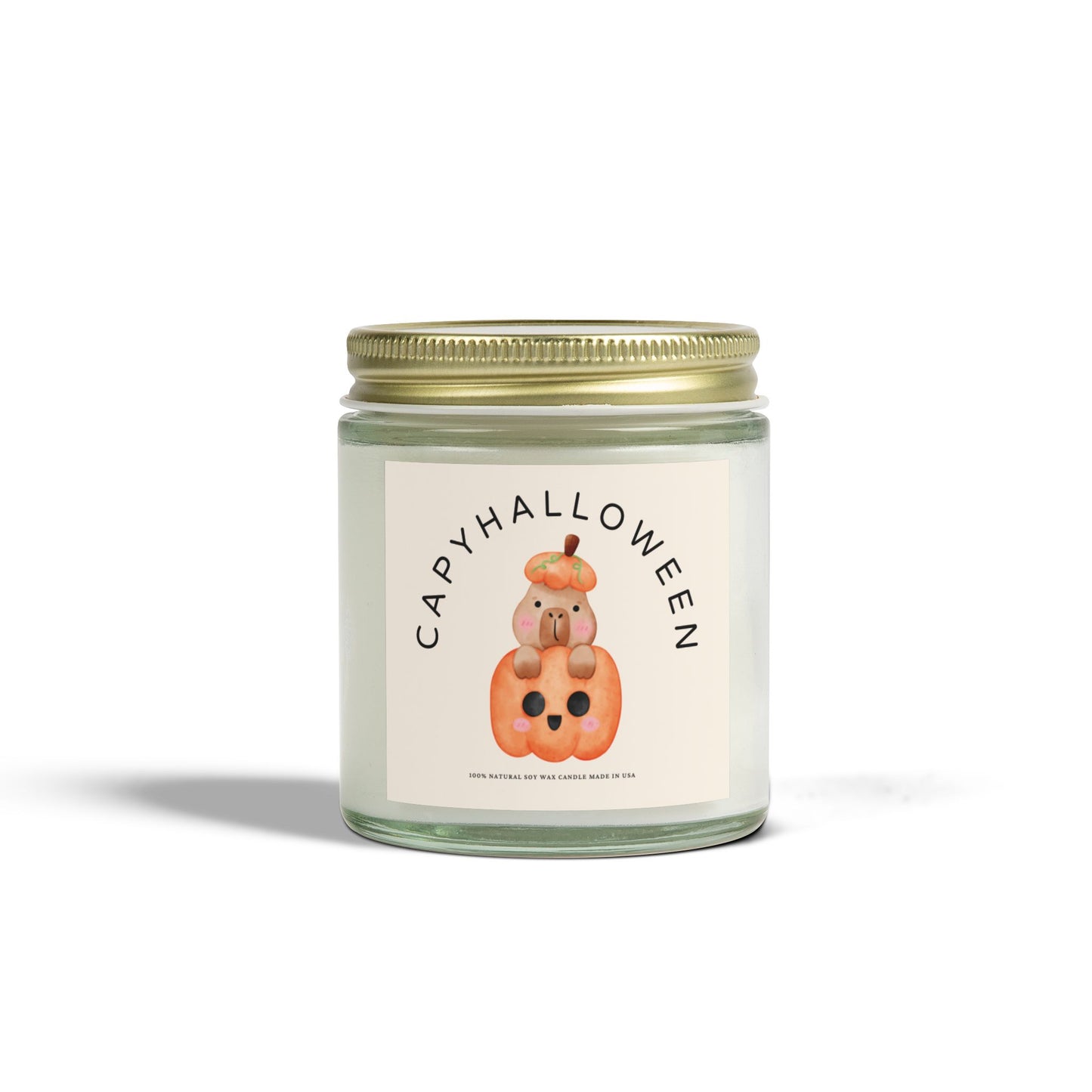 Capybara Halloween Scented Candle, Coconut Apricot Wax (4oz, 9oz) - Fart Heart Design