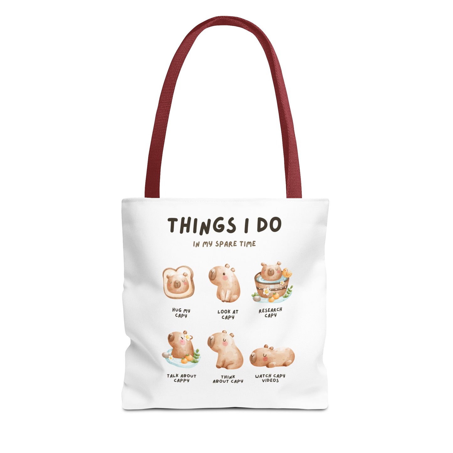 Capybara Tote Bag - Things I Do in My Spare Time Design