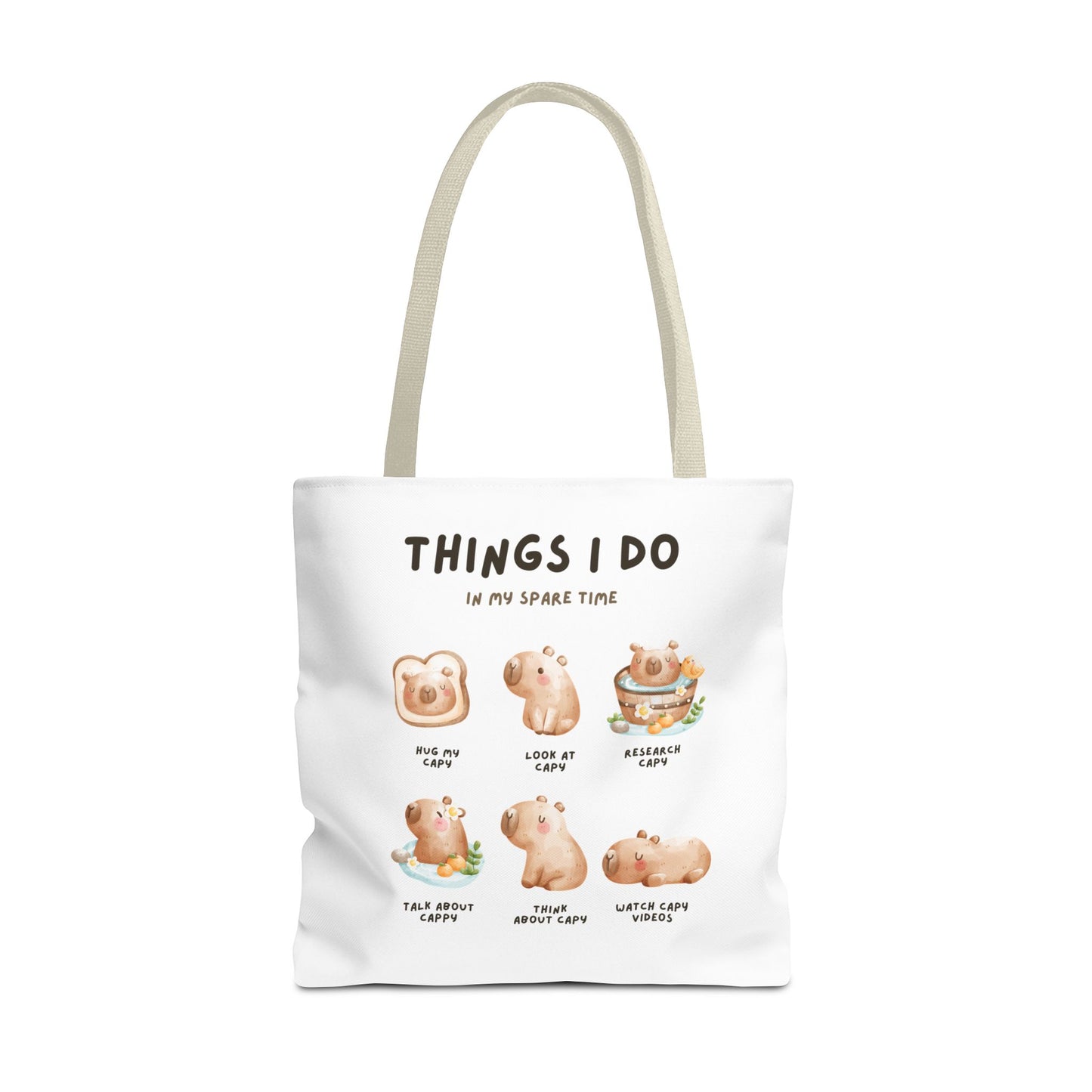 Capybara Tote Bag - Things I Do in My Spare Time Design