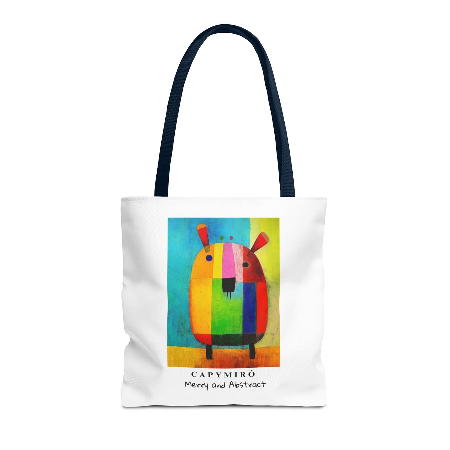 Capy Miro Christmas Tote Bag – Surreal Capybara Art – Merry & Abstract – Joan Miró Inspired Canvas Bag Gift