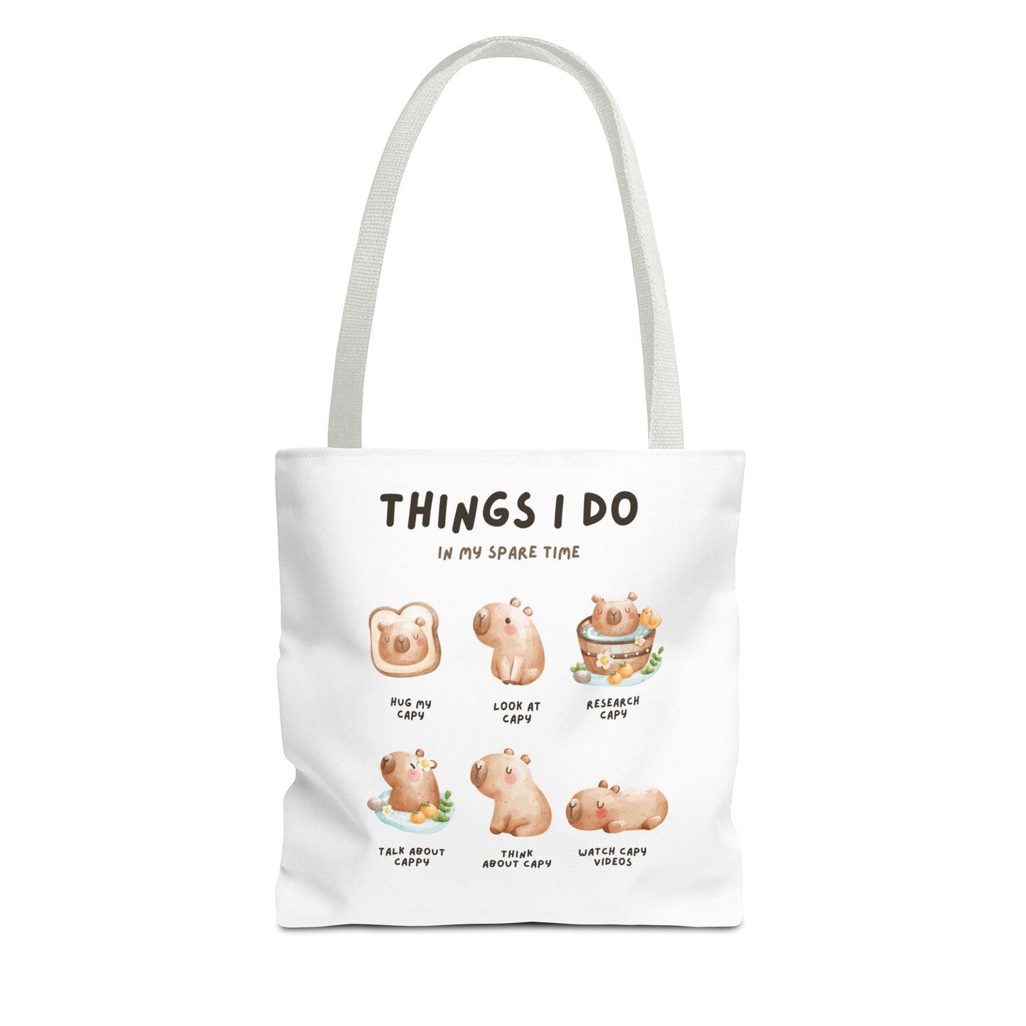 Capybara Tote Bag - Things I Do in My Spare Time Design