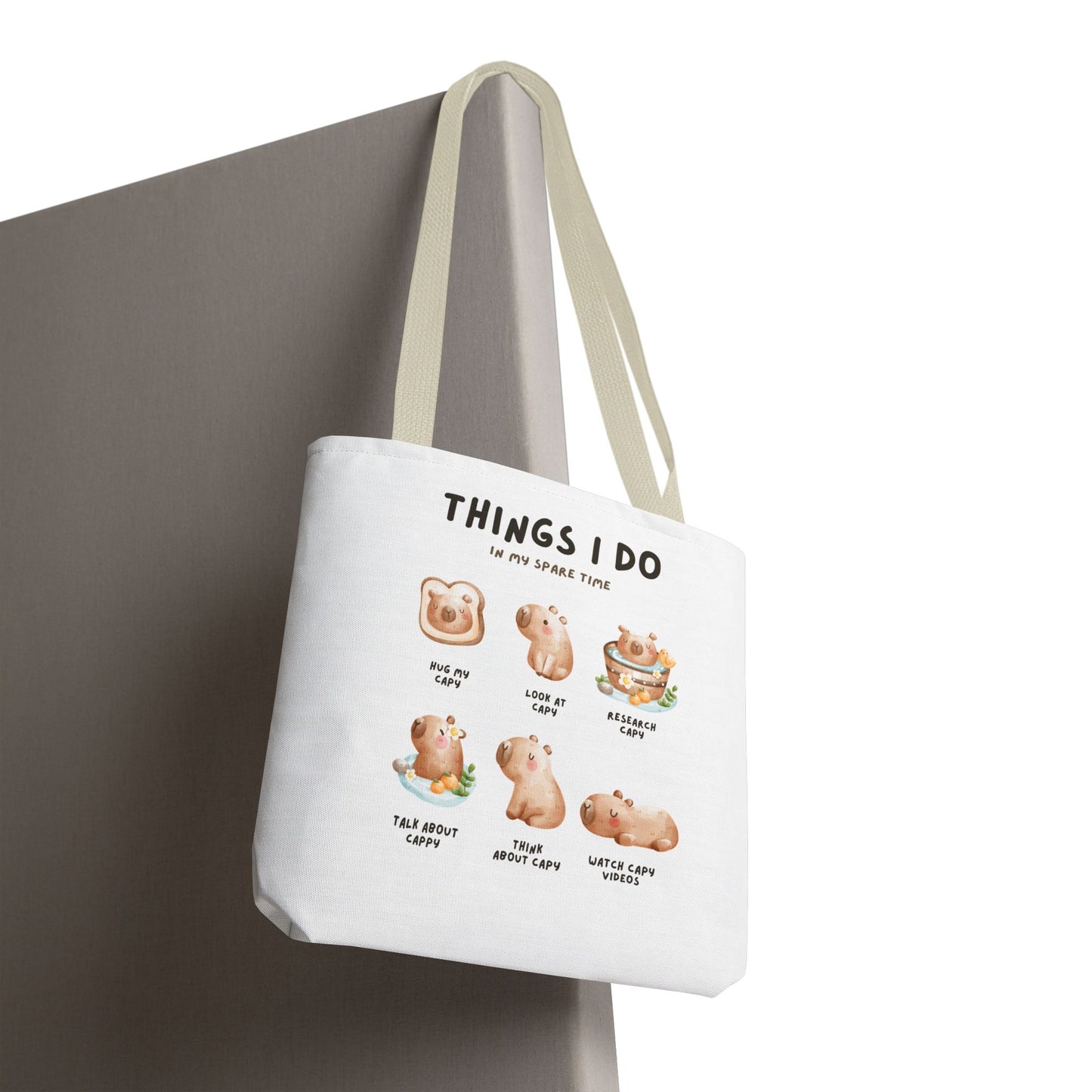 Capybara Tote Bag - Things I Do in My Spare Time Design