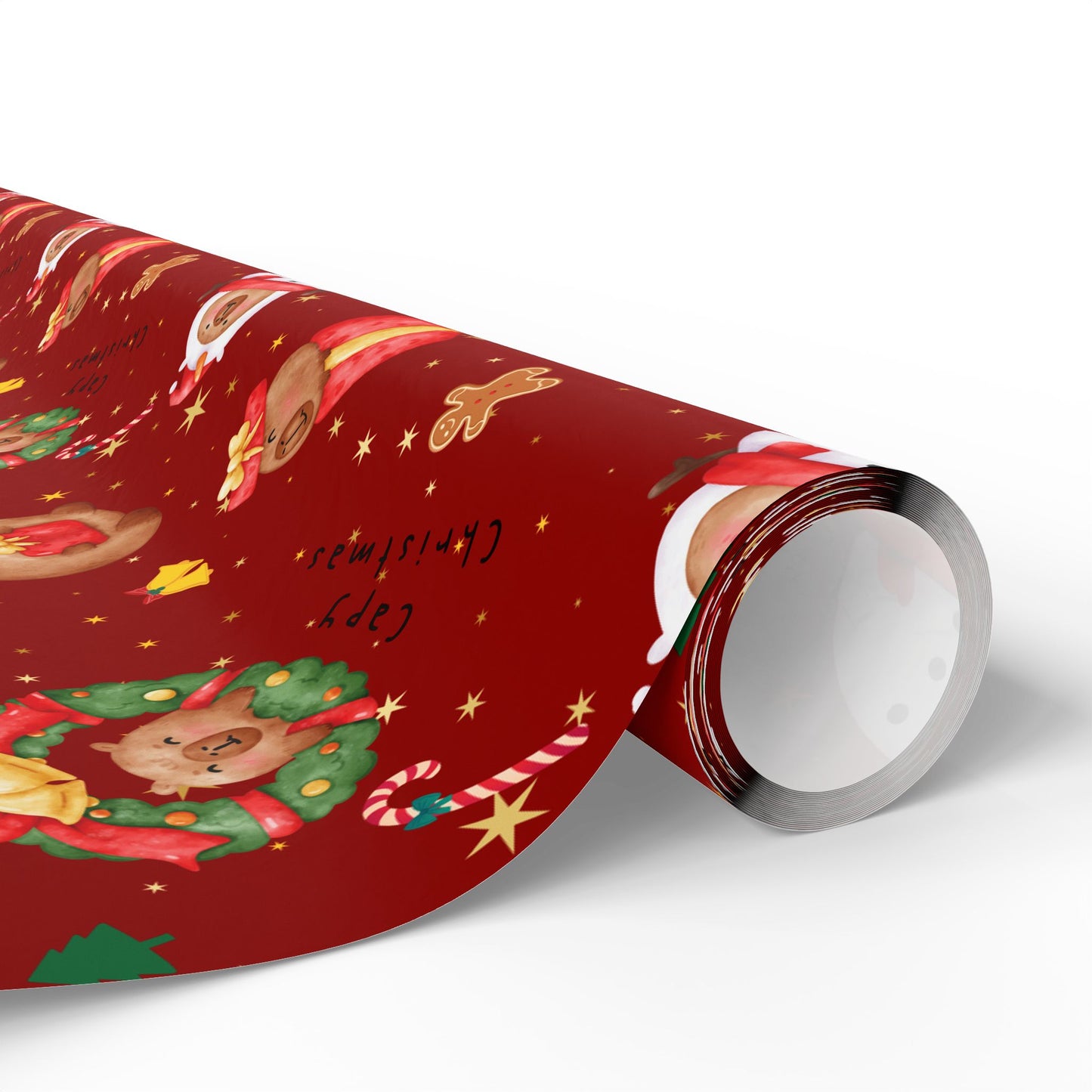 Capybara Christmas Wrapping Paper (Red), Chirstmas Season Wrap, Cute Gift Wrap for Capybara Lovers, Winter Decorating, Party Supplies, Merry Christmas