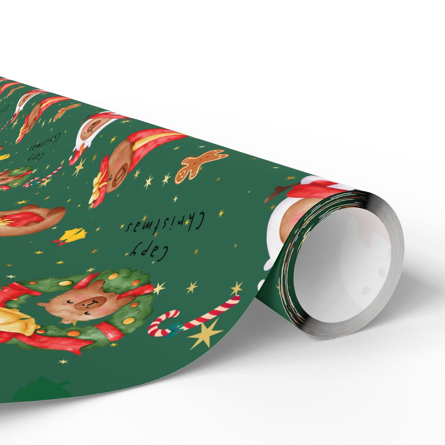 Capybara Christmas Wrapping Paper (Green) , Chirstmas Season Wrap, Cute Gift Wrap for Capybara Lovers, Winter Decorating, Party Supplies, Merry Christmas