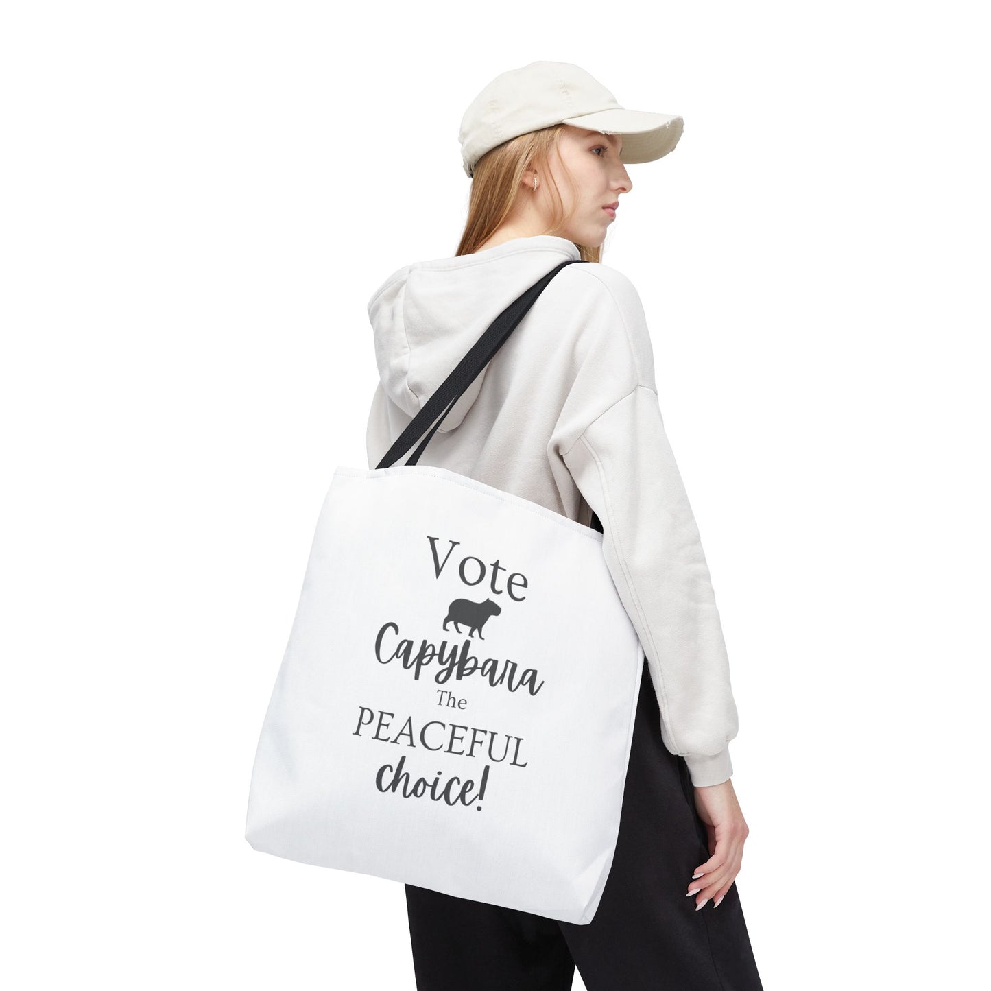 Vote Capybara Tote Bag - Peaceful Choice for Calm Capybara Fans
