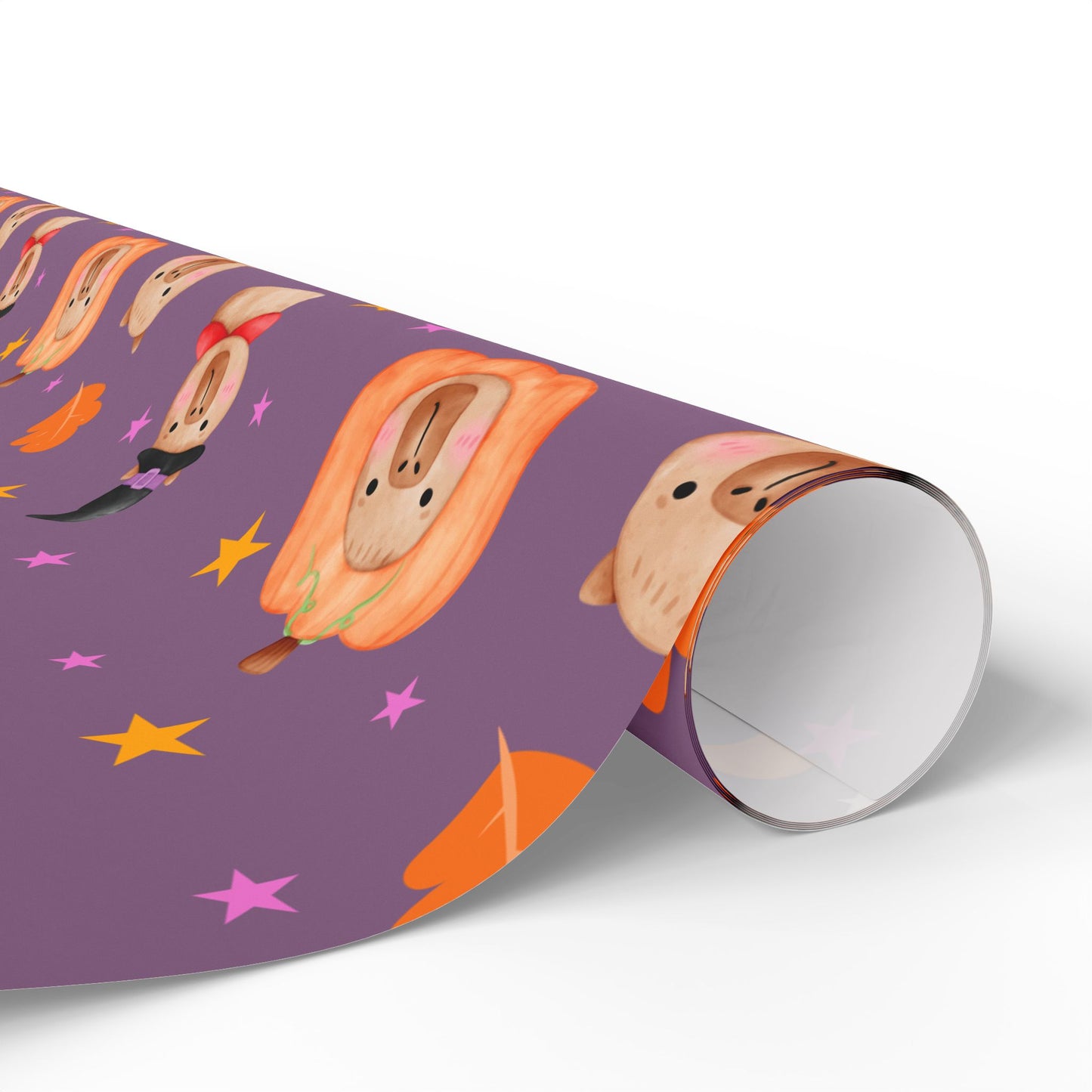 Halloween Capybara Gift Wrapping Paper, Spooky Season Wrap, Cute Pumpkin & Ghost Design, Fall Decorating, Party Supplies, Trick or Treat