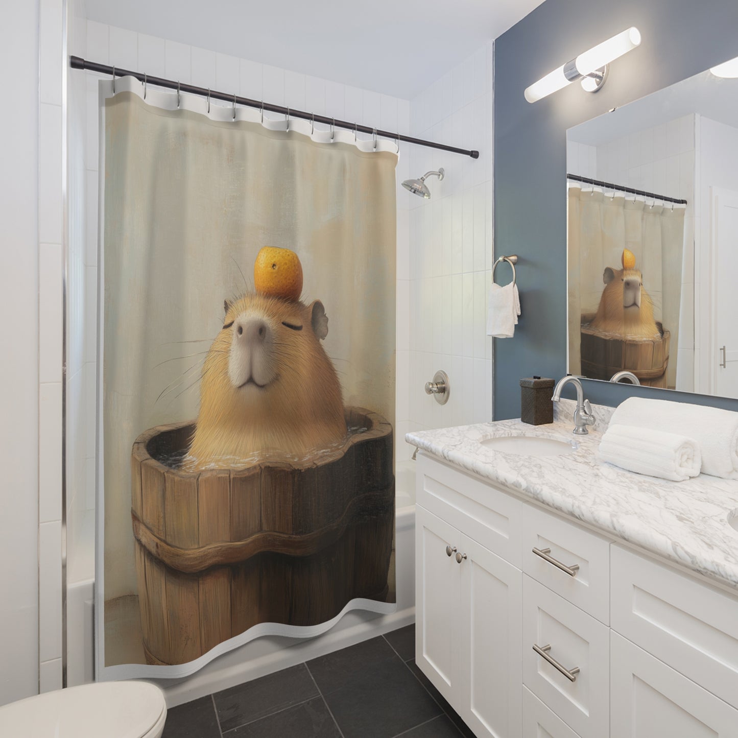 Capybara in the Bath Shower Curtains
