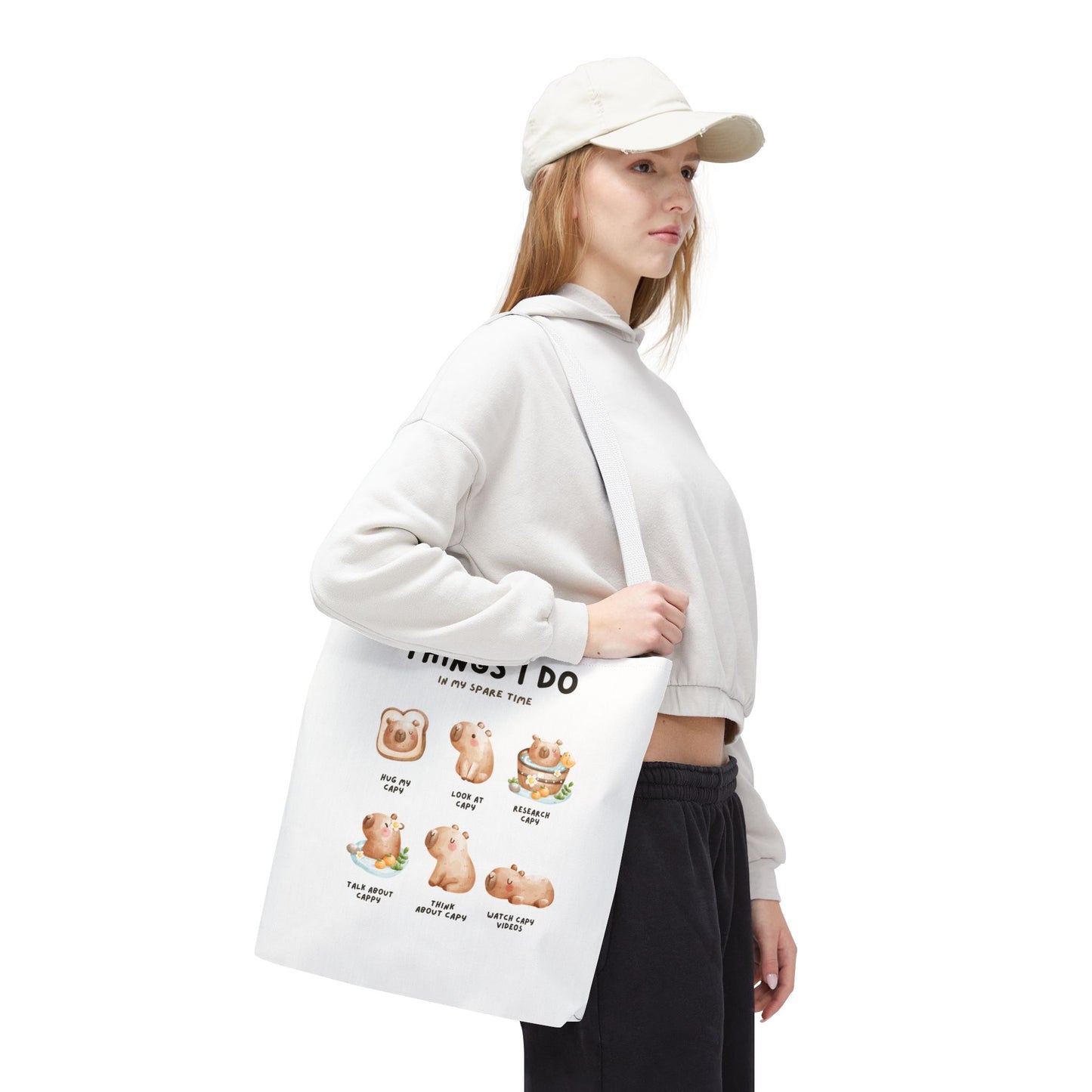 Capybara Tote Bag - Things I Do in My Spare Time Design