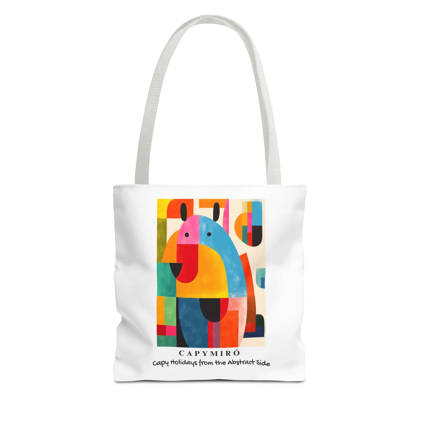 Capy Miro II Christmas Tote Bag – Surreal Capybara Art – Capy Holiday from the Abstract Side – Joan Miró Inspired Canvas Bag Gift