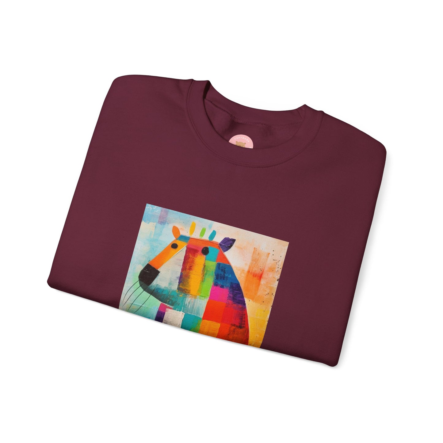 Capy Miro Sweatshirt – Playful Chaos Painted Dreams – Surreal Capybara Art Pullover – Colorful Joan Miró Inspired Unisex Sweater