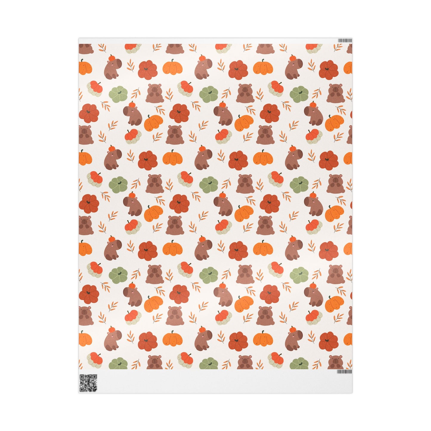 Capybara Pumpkin Wrapping Paper, Spooky Season Wrap, Cute Halloween Gift Wrap for Capybara Lovers, Fall Decorating, Party Supplies, Trick or Treat