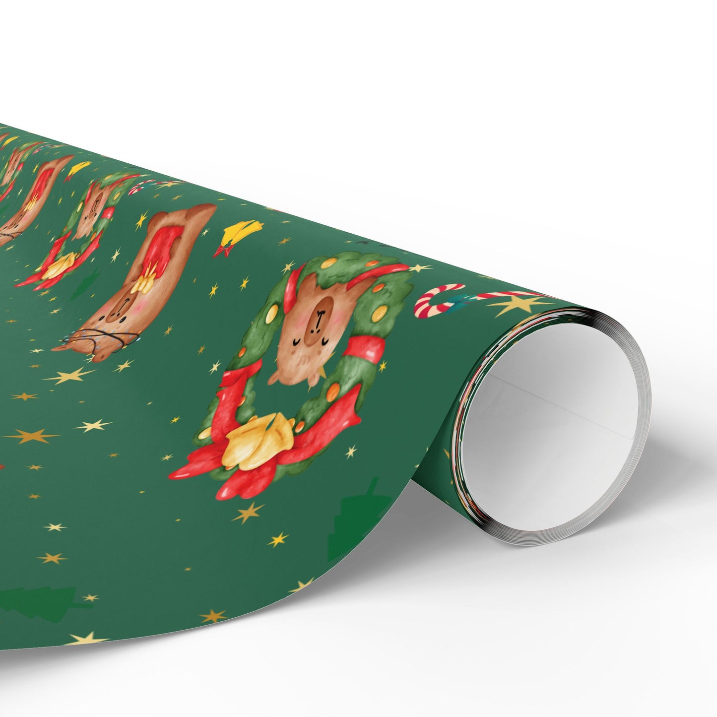 Capybara Christmas Wrapping Paper (Green) , Chirstmas Season Wrap, Cute Gift Wrap for Capybara Lovers, Winter Decorating, Party Supplies, Merry Christmas