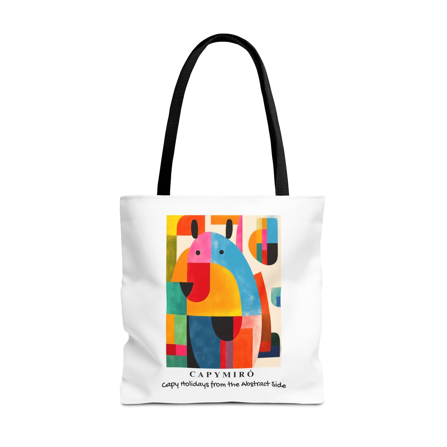 Capy Miro II Christmas Tote Bag – Surreal Capybara Art – Capy Holiday from the Abstract Side – Joan Miró Inspired Canvas Bag Gift
