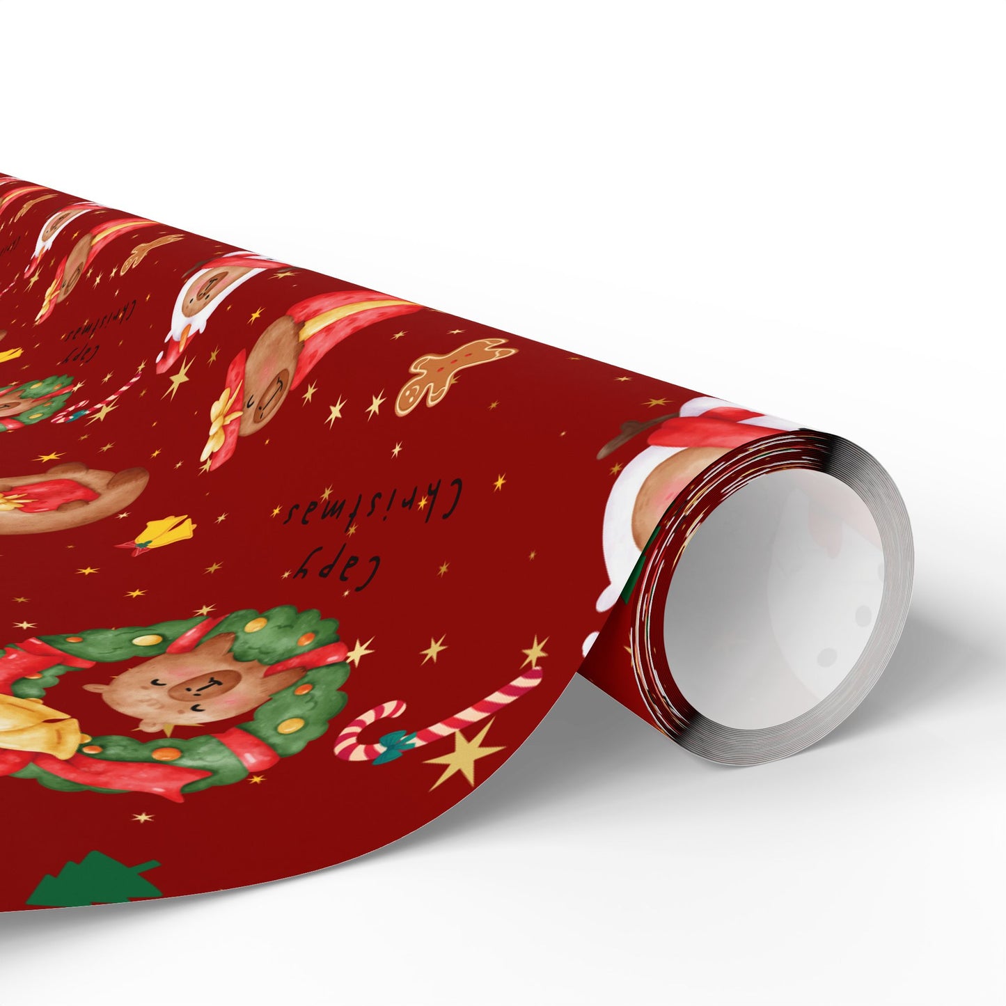 Capybara Christmas Wrapping Paper (Red), Chirstmas Season Wrap, Cute Gift Wrap for Capybara Lovers, Winter Decorating, Party Supplies, Merry Christmas