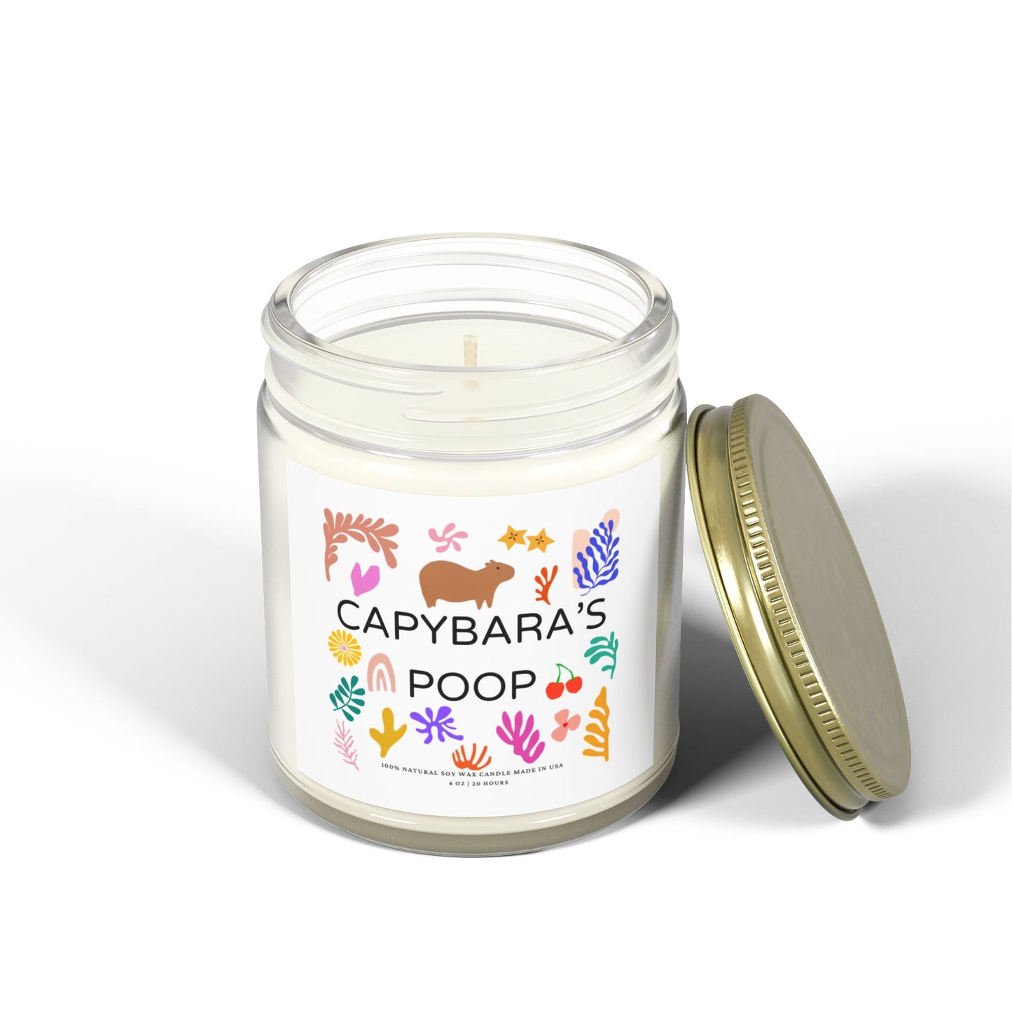 Funny Candle Gift Capybara's Poop in Matisse style (9 Scents)