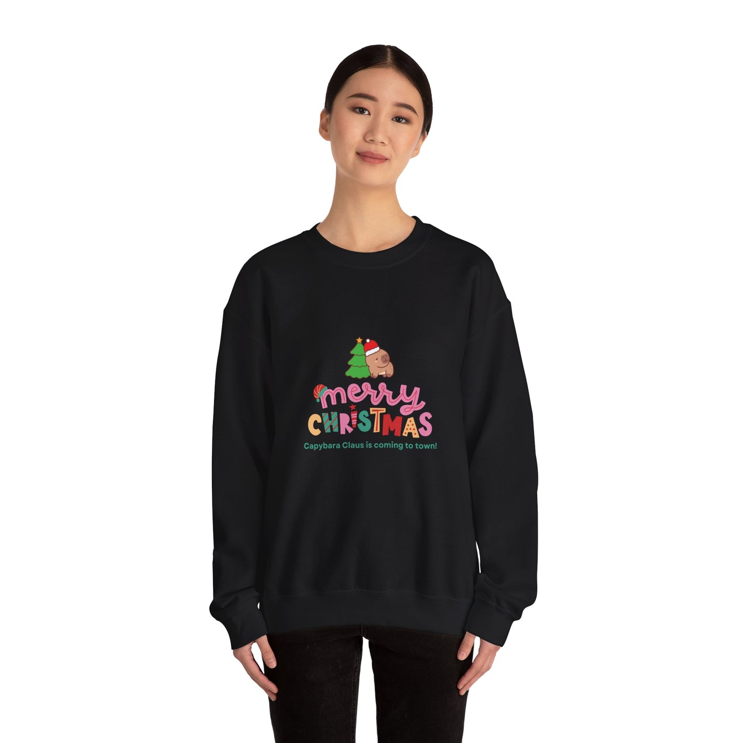Crewneck Sweatshirt Capybara Christmas Merry Capybara Claus Is Coming To Town
