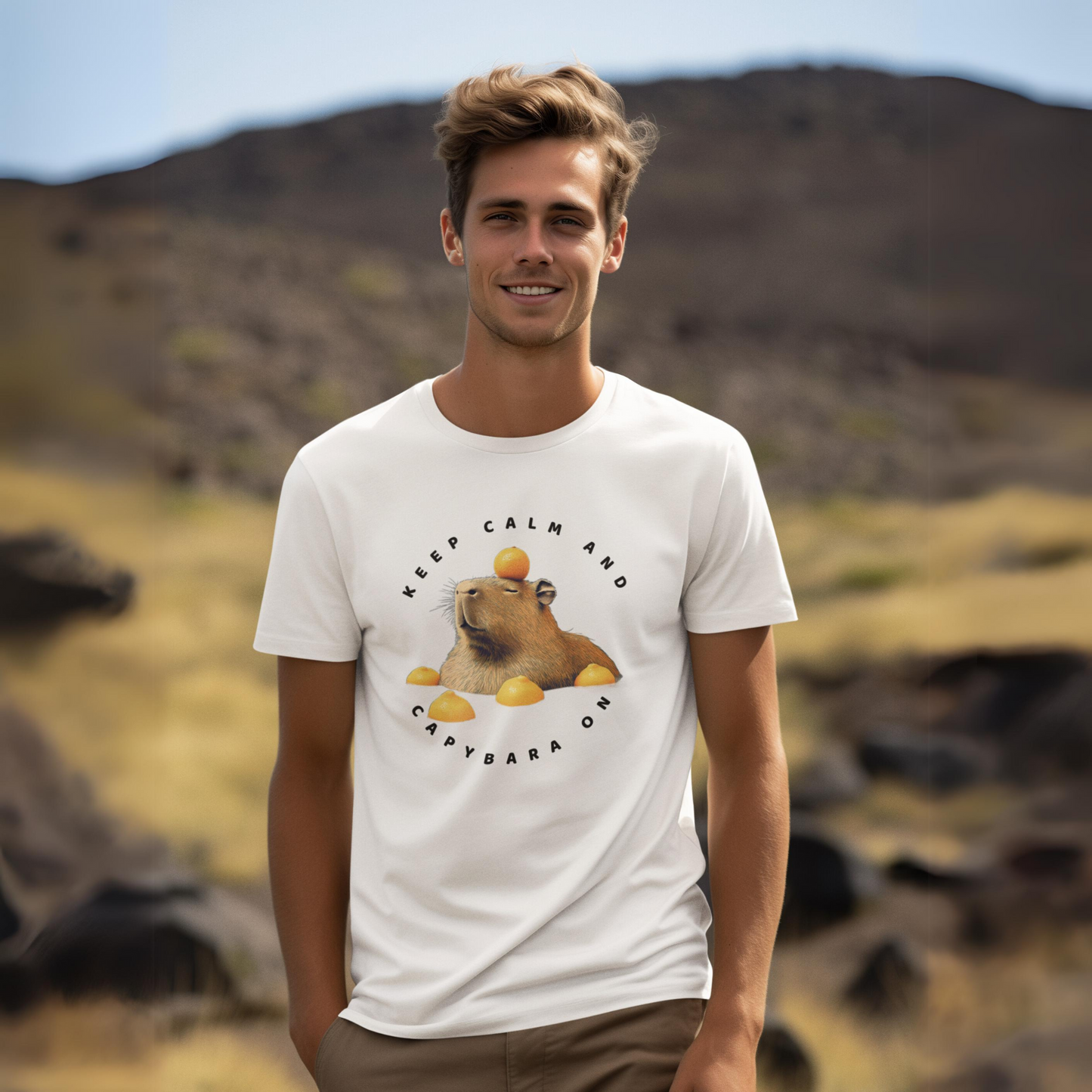 Keep Calm and Capybara On Unisex T-Shirt
