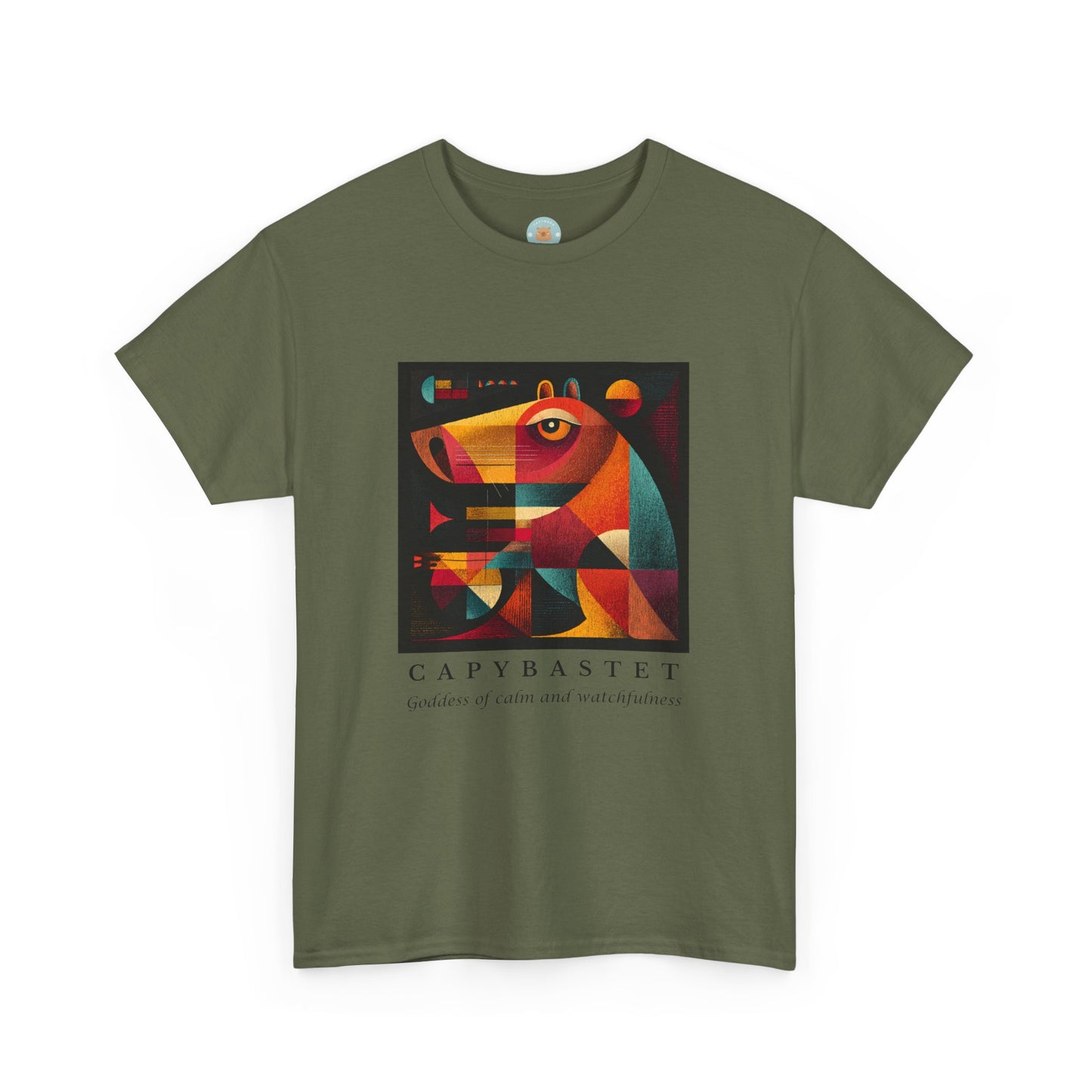 Capybastet Capybara T-Shirt – Goddess of Calm and Watchfulness Tee – Funny Mythical Animal Shirt – Chill Aesthetic Graphic Tee