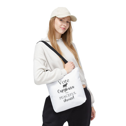 Vote Capybara Tote Bag - Peaceful Choice for Calm Capybara Fans