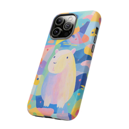 Cute Capybara Phone Case, Tough Phone Cover, Animal Lover Gift, Colorful Tech Accessories, Fun Gift for Kids