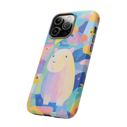 Cute Capybara Phone Case, Tough Phone Cover, Animal Lover Gift, Colorful Tech Accessories, Fun Gift for Kids