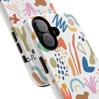 Capybara in Henri Matisse Style Phone Case (White) , Tough Phone Cover, Animal Lover Gift, Colorful Tech Accessories, Fun Gift